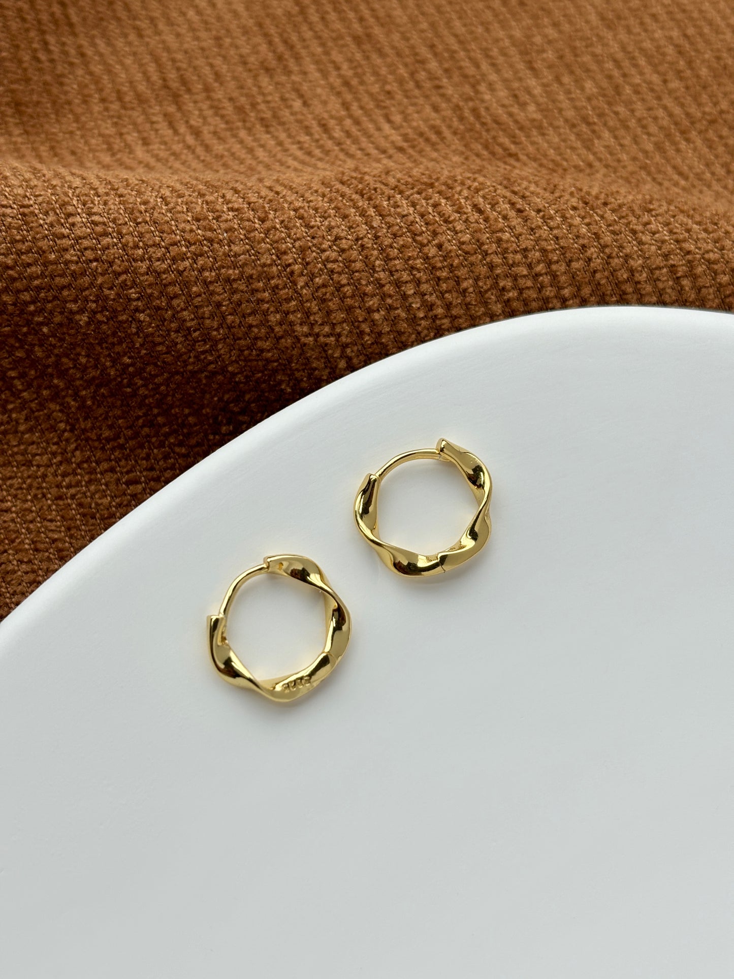 Twisted Spiral Huggie Earrings