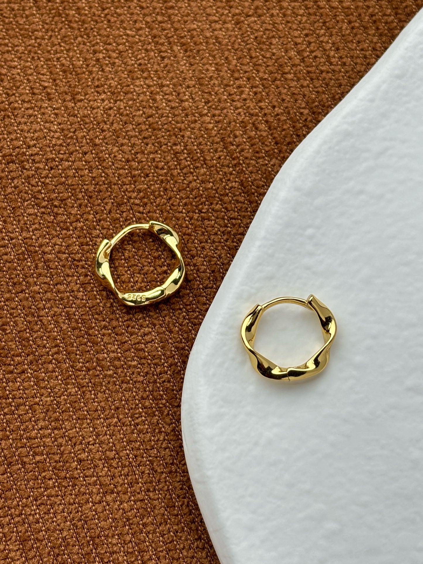 Twisted Spiral Huggie Earrings