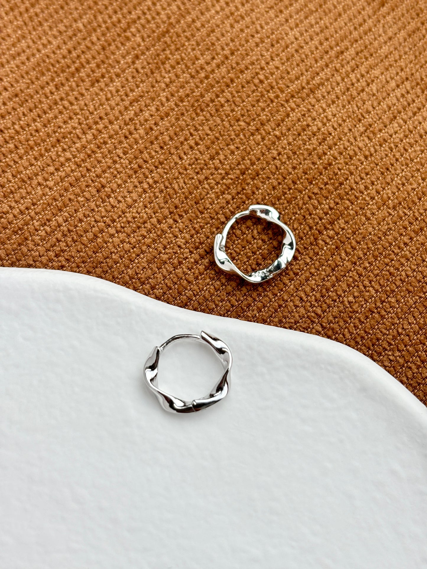 Twisted Spiral Huggie Earrings