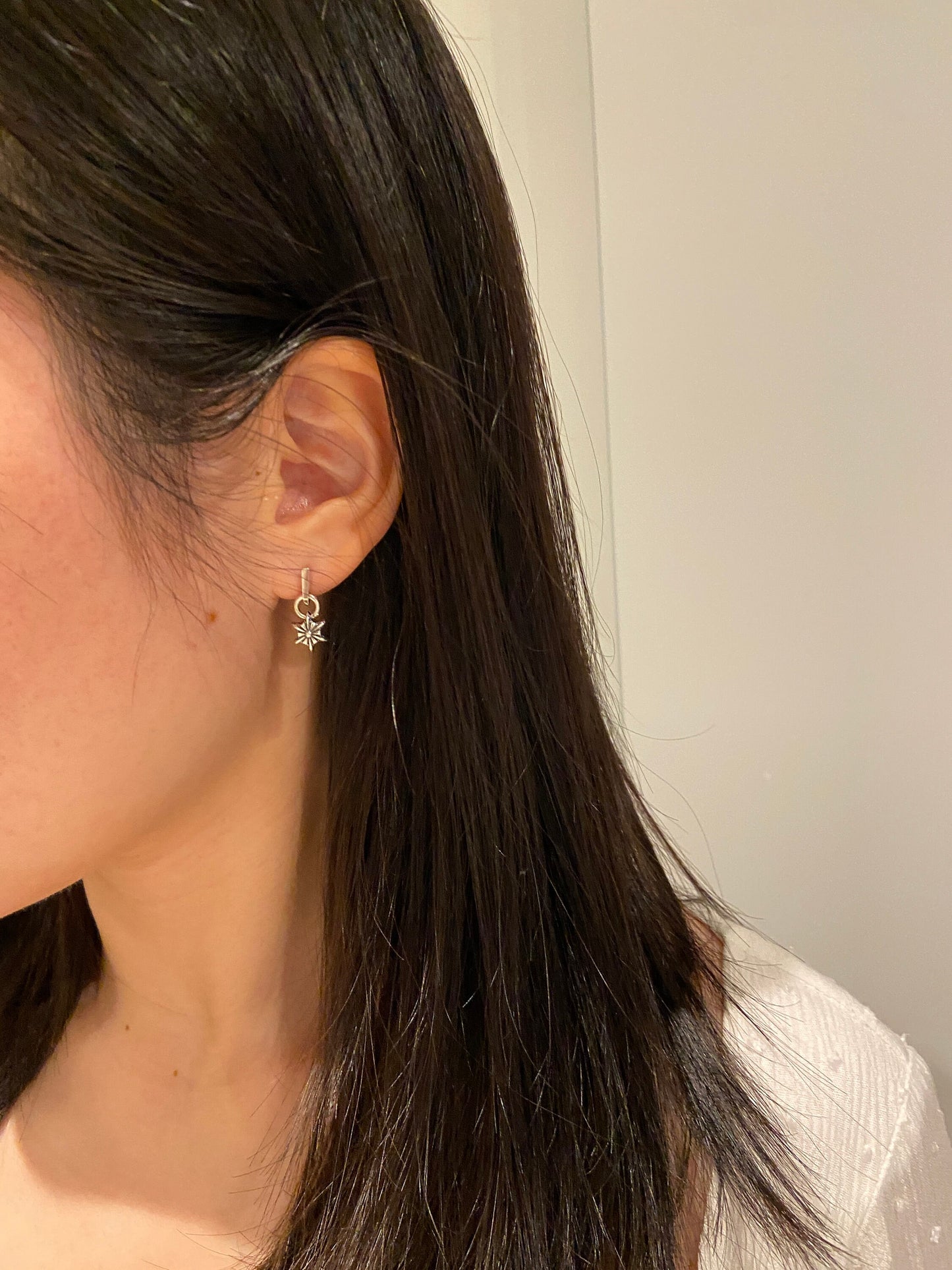 18K Gold Plated 925 Sterling Silver Vintage Star Drop Earrings