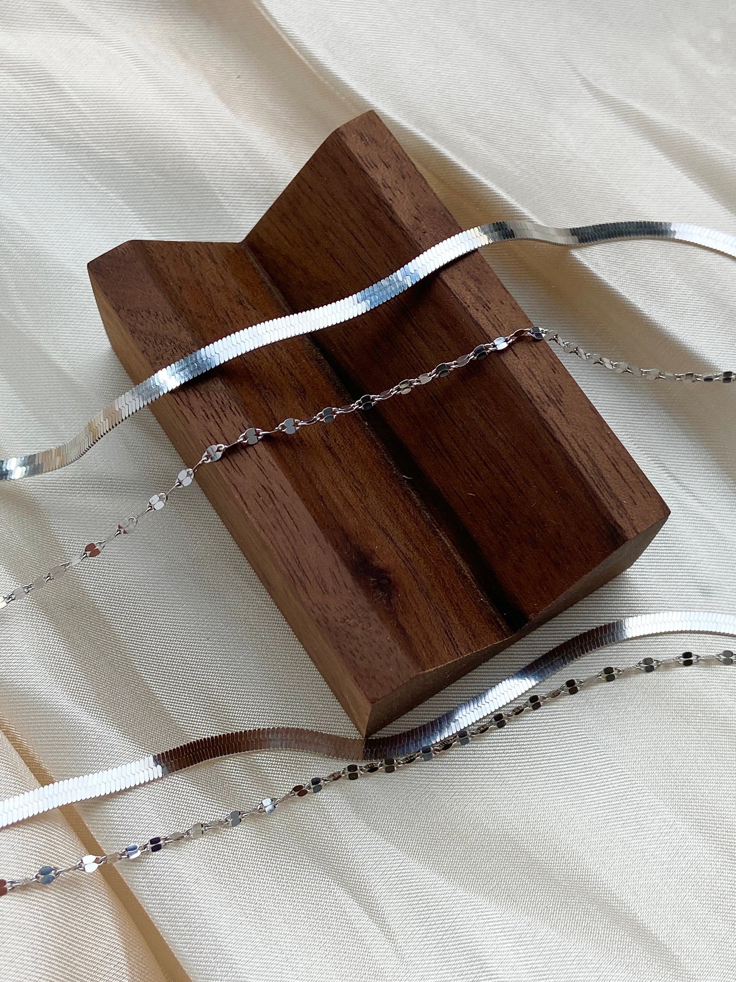 Dainty Rose Gold Double Layer Snake Bone Necklace, 18K Gold Plated 925 Sterling Silver Beaded Chain Necklace