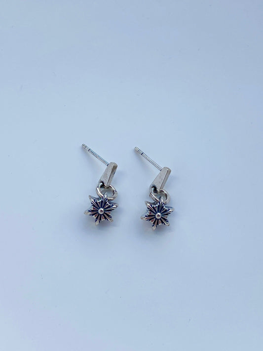18K Gold Plated 925 Sterling Silver Vintage Star Drop Earrings