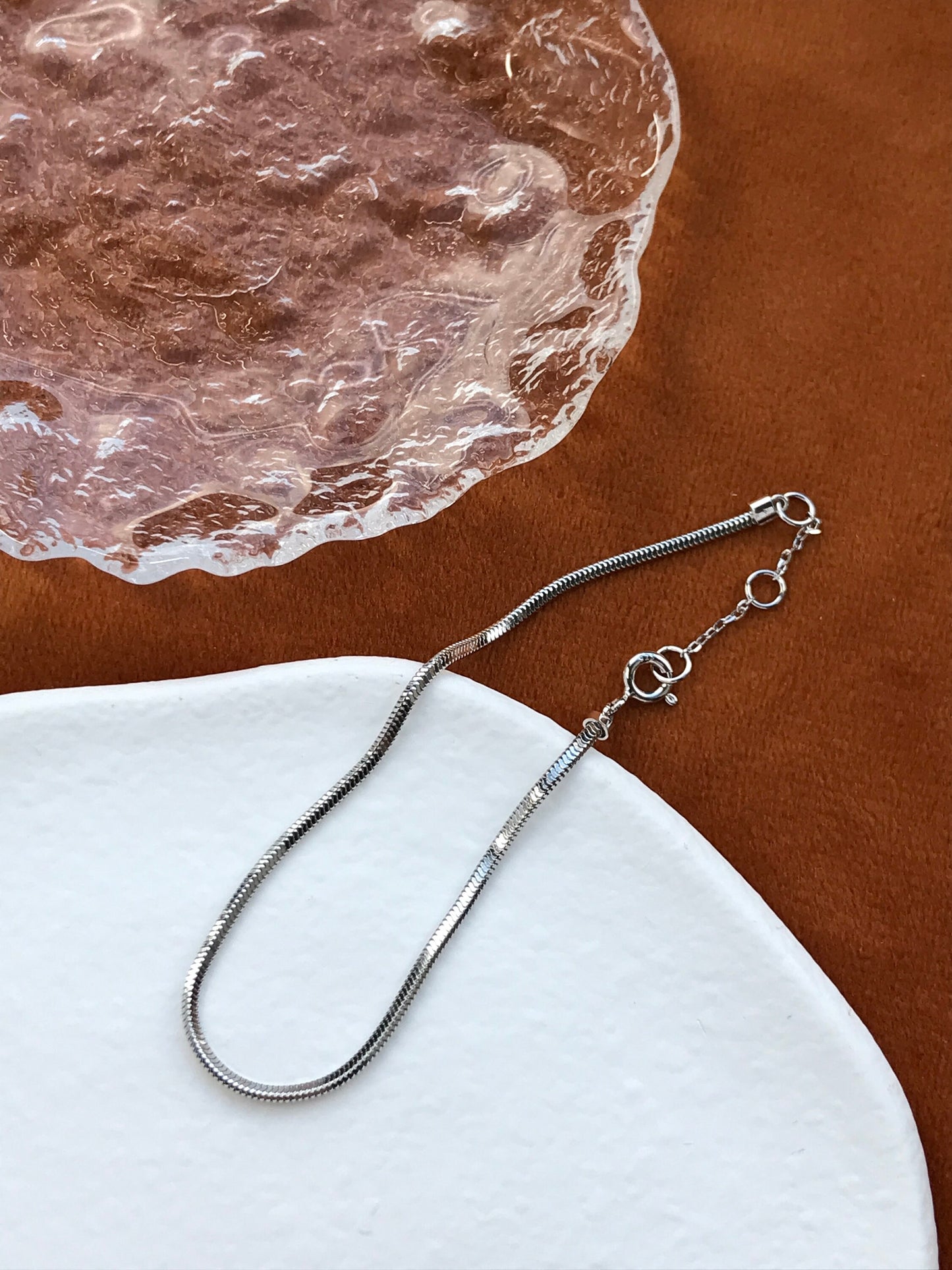 Basic Silver Chain Bracelet, Dainty Thin Bracelet, Snake Bone Bracelet, Minimalistic Slim Flat Snake Chain Jewellery, Simple Daily Jewelry