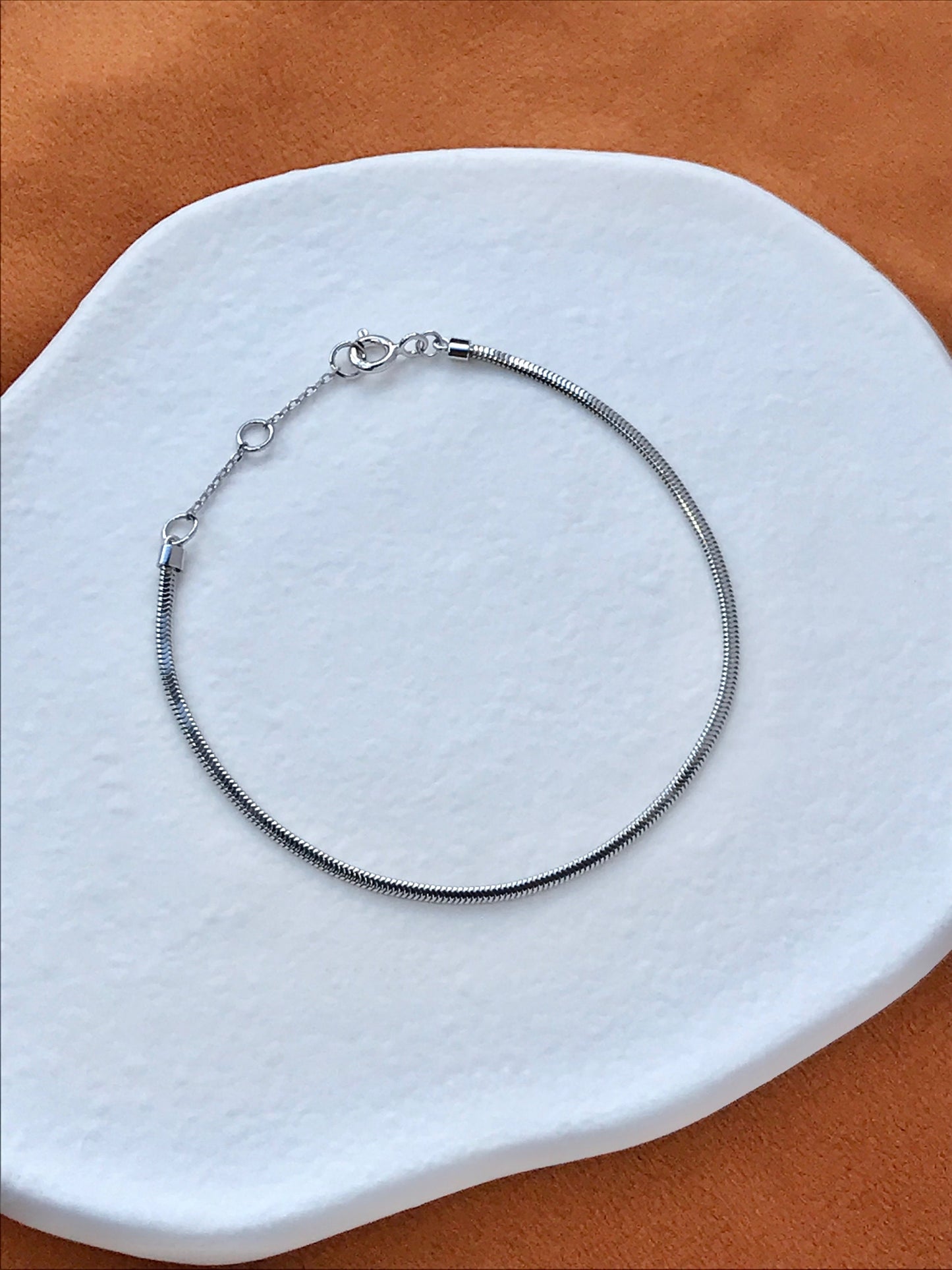 Basic Silver Chain Bracelet, Dainty Thin Bracelet, Snake Bone Bracelet, Minimalistic Slim Flat Snake Chain Jewellery, Simple Daily Jewelry
