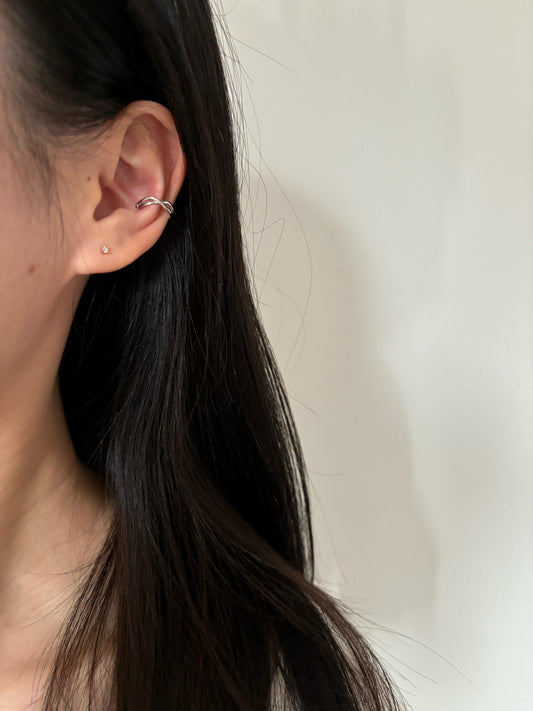 Daily Minimalist Ear Cuff, Simple Wave Non-Piercing Earrings, Gold Plated Silver Ear Cuffs Jewelry, Dainty Helix Cuff Earcuff Jewellery