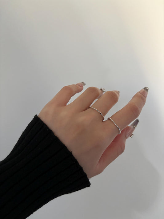 Basic Twisted Silver Adjustable Ring, Minimalist Möbius Band Rings, Index Finger Thin Ring, Everyday Daily Dainty Sterling Silver Jewellery