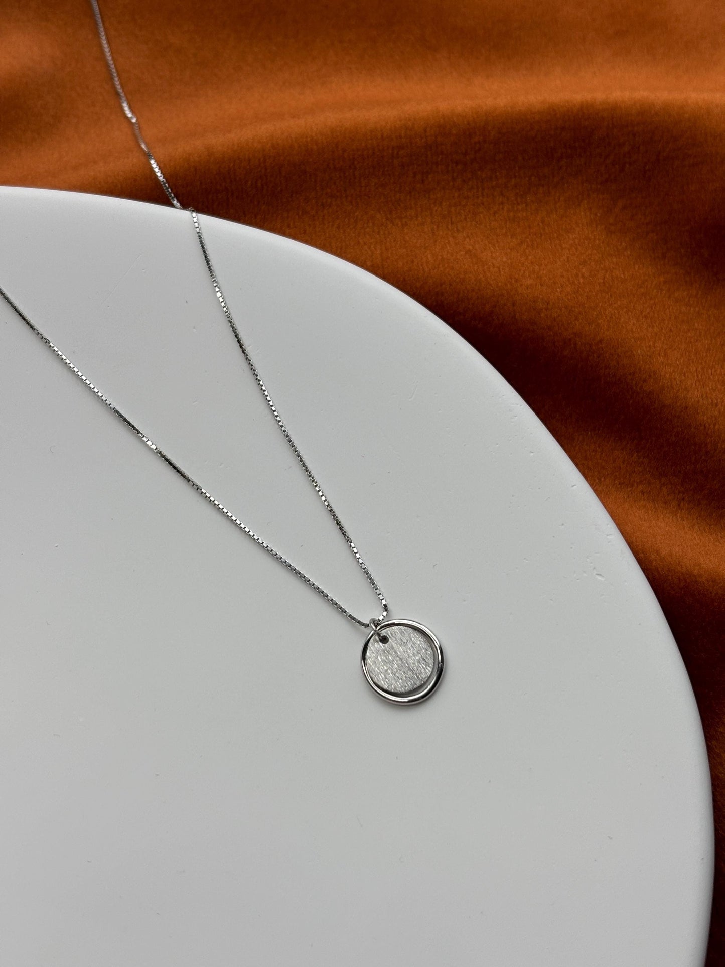 Basic Silver Clavicle Plain Round Disc Charm Pendant Necklace, Golden Minimalist Dainty Daily Jewelry, 24K Gold Plated 925 Silver Jewellery
