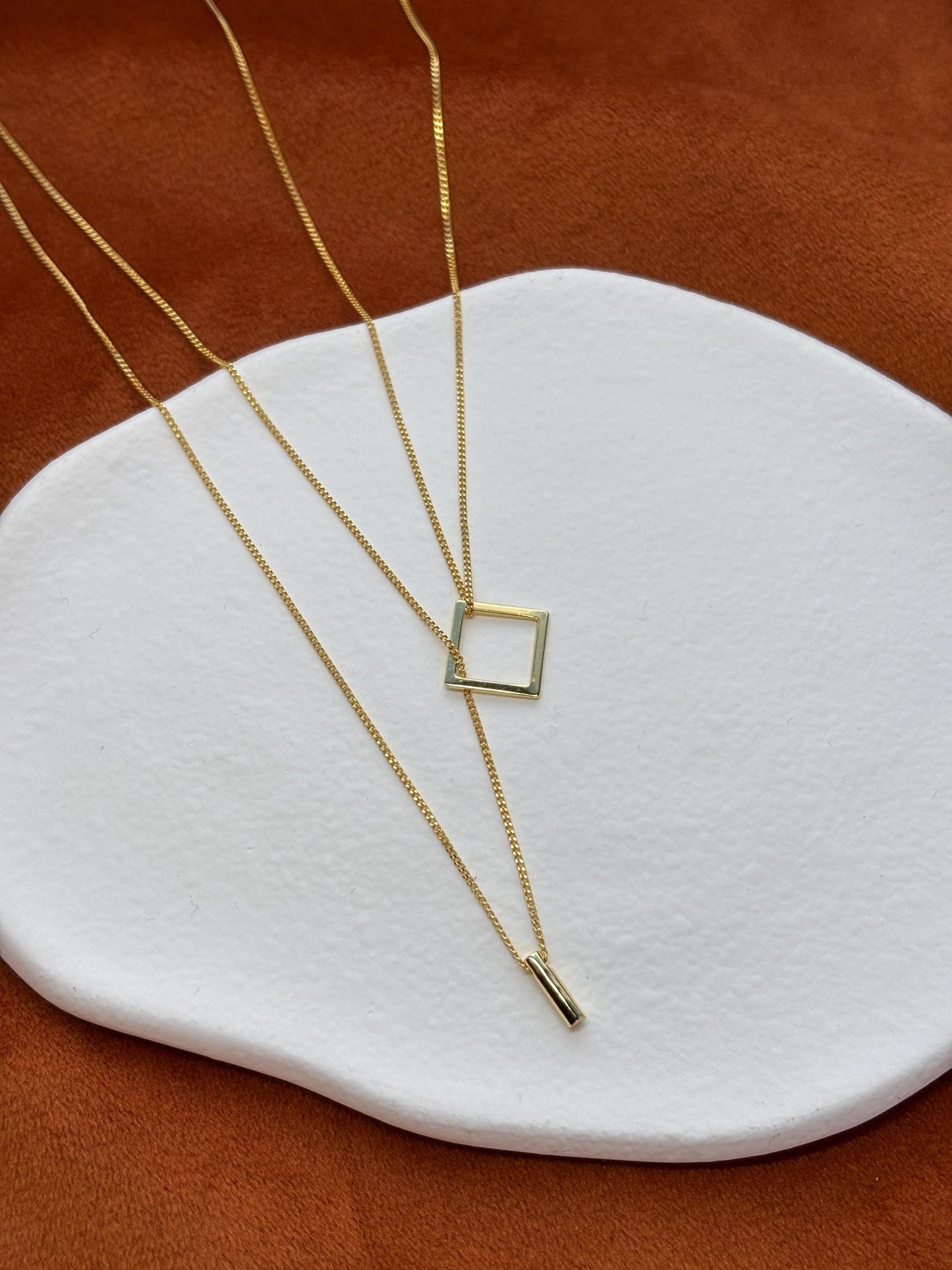 Dainty Golden Chain Lariat Necklace, Square Column Geometric Charm Snake Chain Clavicle Y Shaped Double Layer Necklace Jewelry Jewellery