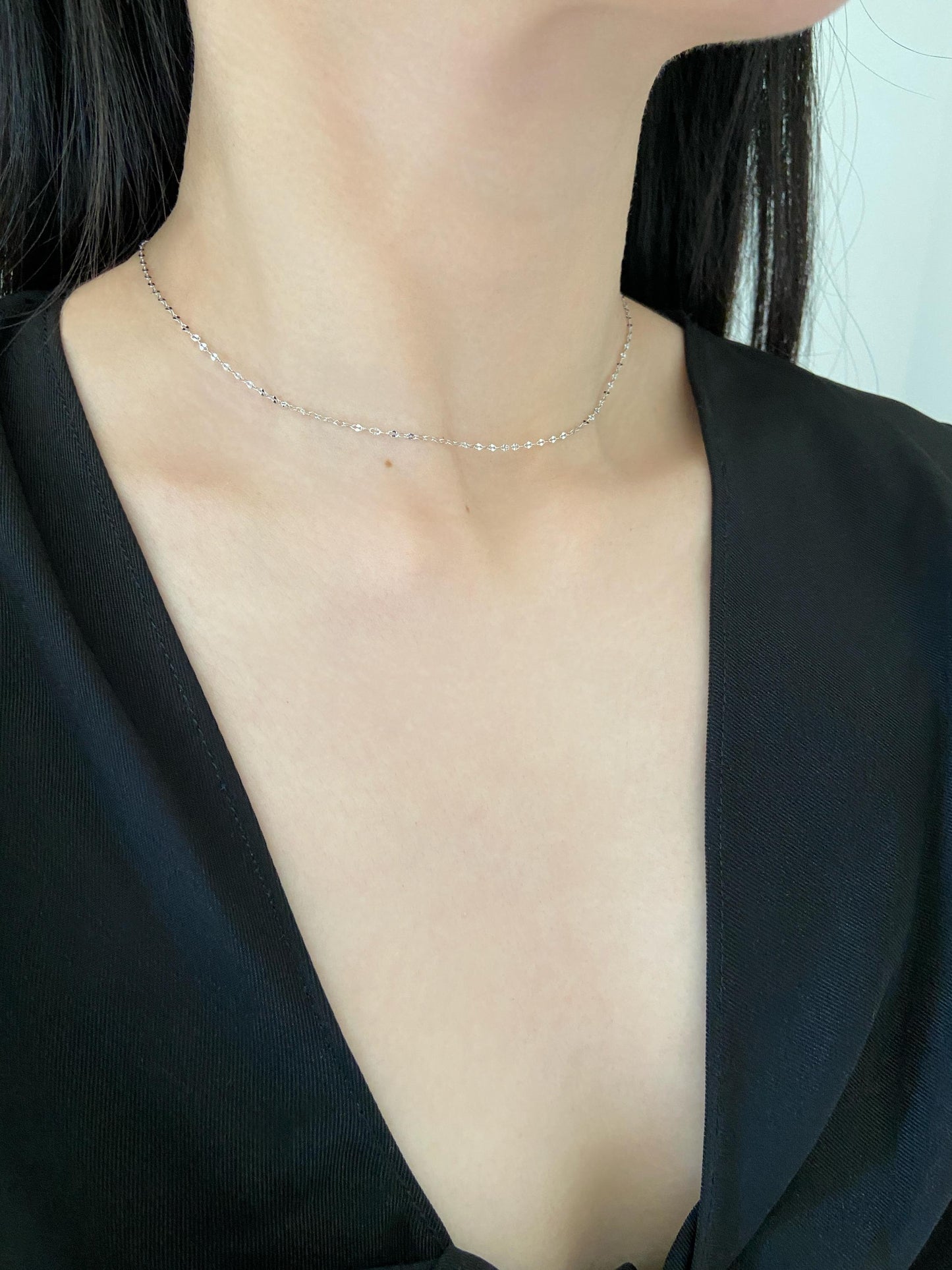 Golden Chain Choker, Basic Shiny Clavicle Necklace, Gold Plated Sterling Silver Minimalist Everyday Jewellery, Dainty Elegant Jewelry