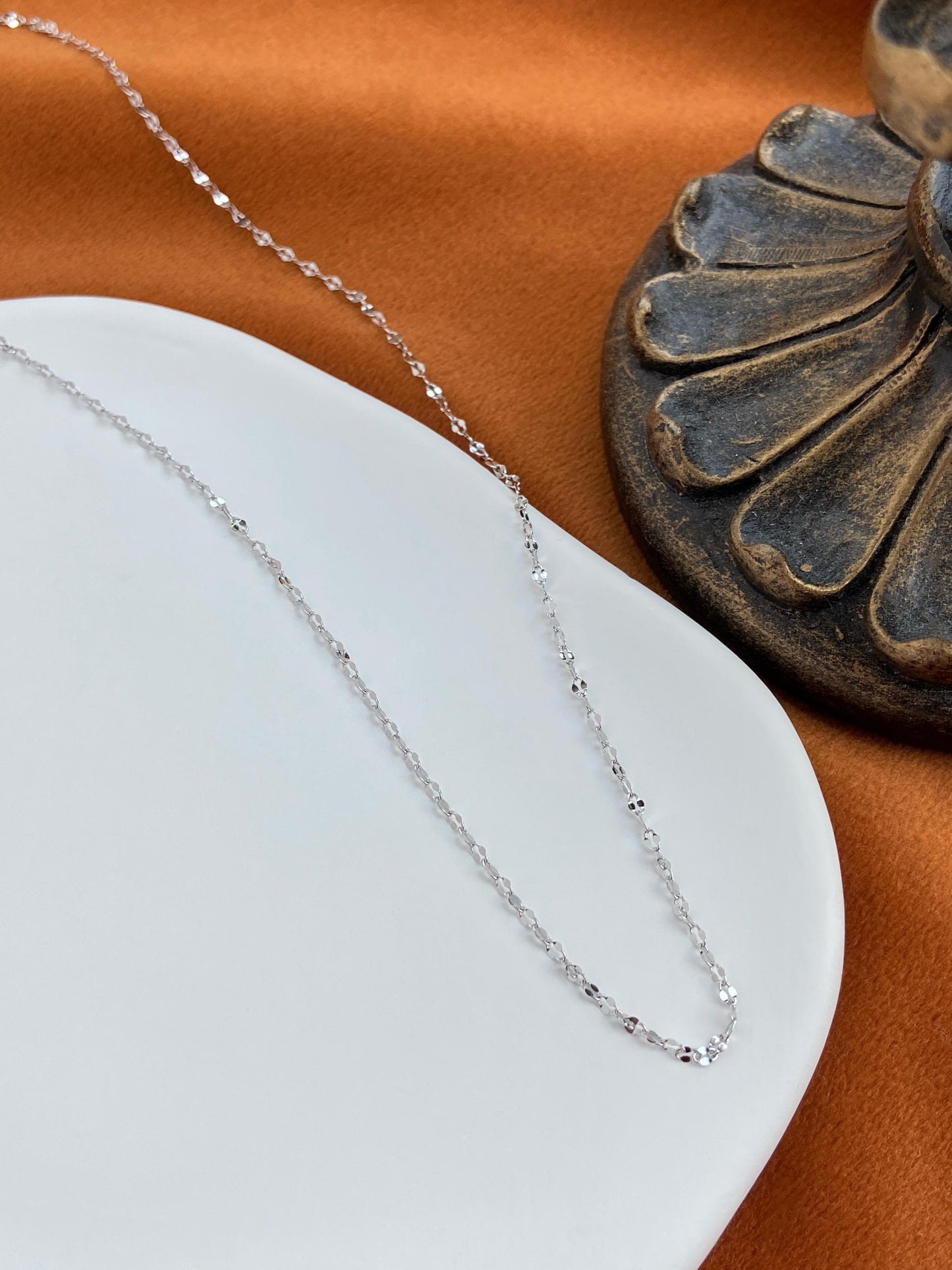 Golden Chain Choker, Basic Shiny Clavicle Necklace, Gold Plated Sterling Silver Minimalist Everyday Jewellery, Dainty Elegant Jewelry