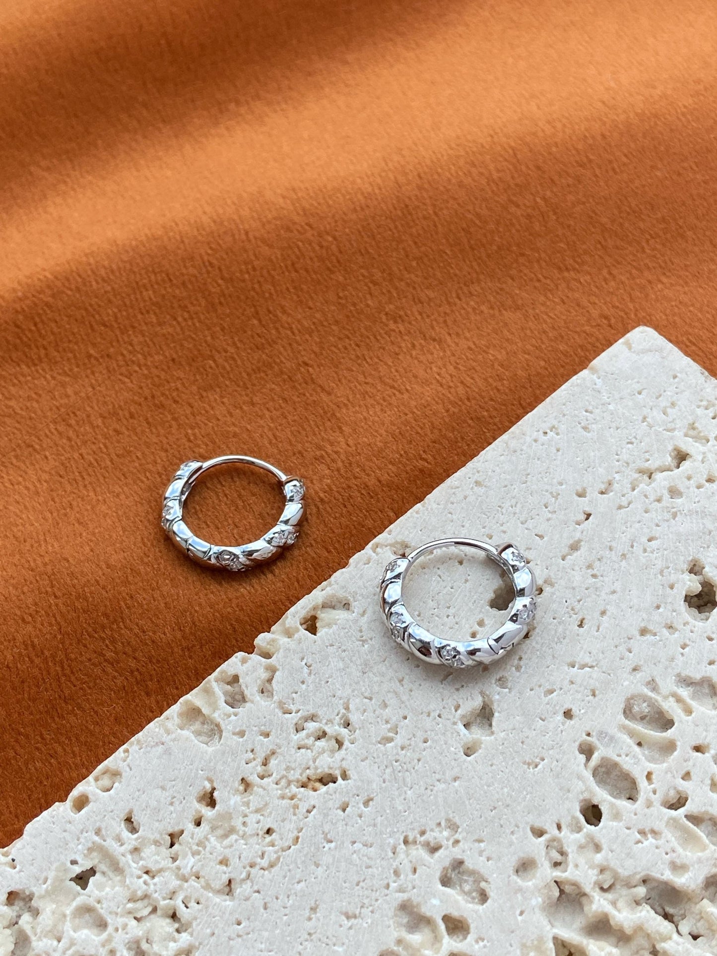Dainty Silver Twist Hoops, Golden Spiral Earrings, Twisted Huggie Jewelry, Shiny Daily Basic Hoop, 18K Gold Plated Sterling Silver Jewellery