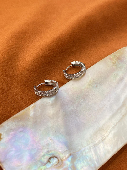 Elegant Sparkling Hoop Earrings, Dainty Shiny Basic Huggie, Daily Everyday Simple Hoops Jewelry, Gold Plated 925 Sterling Silver Jewellery