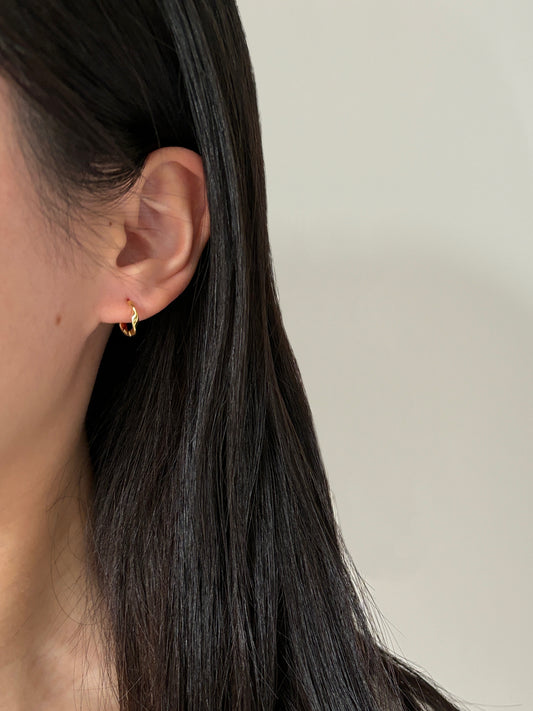 Twisted Spiral Huggie Earrings