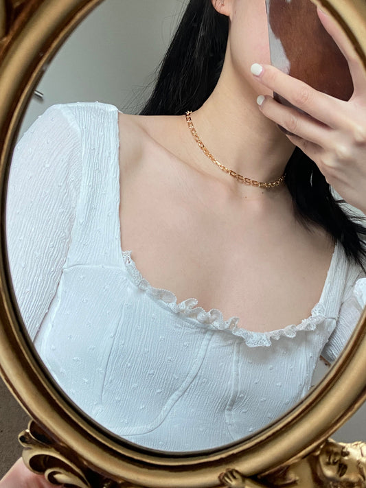 Dainty Golden Chain Choker, 18K Gold Plated 925 Sterling Silver Choker Necklace Jewellery, Fashion Daily Everyday Basic Jewelry
