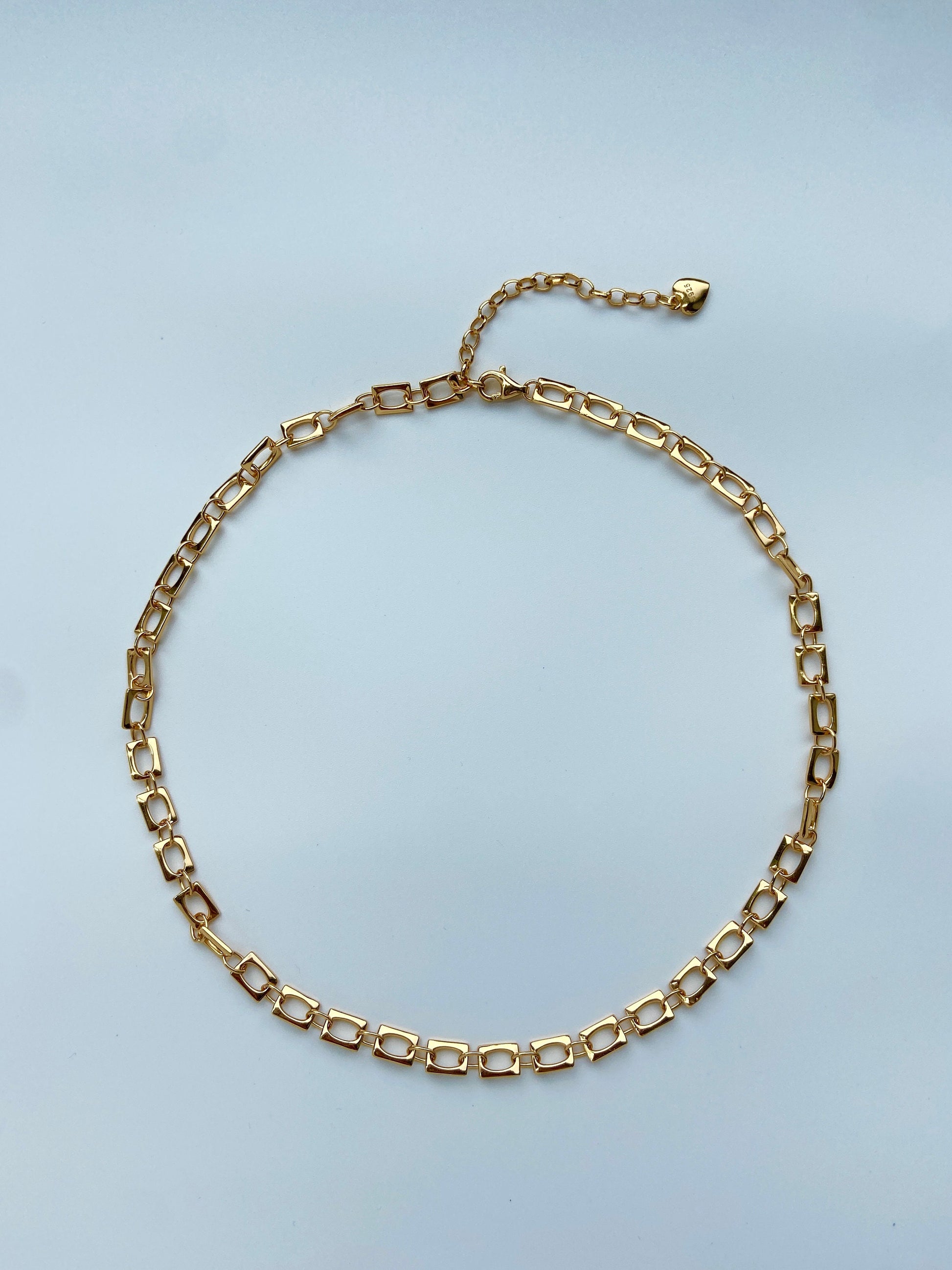 Dainty Golden Chain Choker, 18K Gold Plated 925 Sterling Silver Choker Necklace Jewellery, Fashion Daily Everyday Basic Jewelry