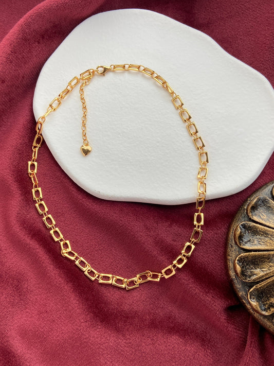 Dainty Golden Chain Choker, 18K Gold Plated 925 Sterling Silver Choker Necklace Jewellery, Fashion Daily Everyday Basic Jewelry