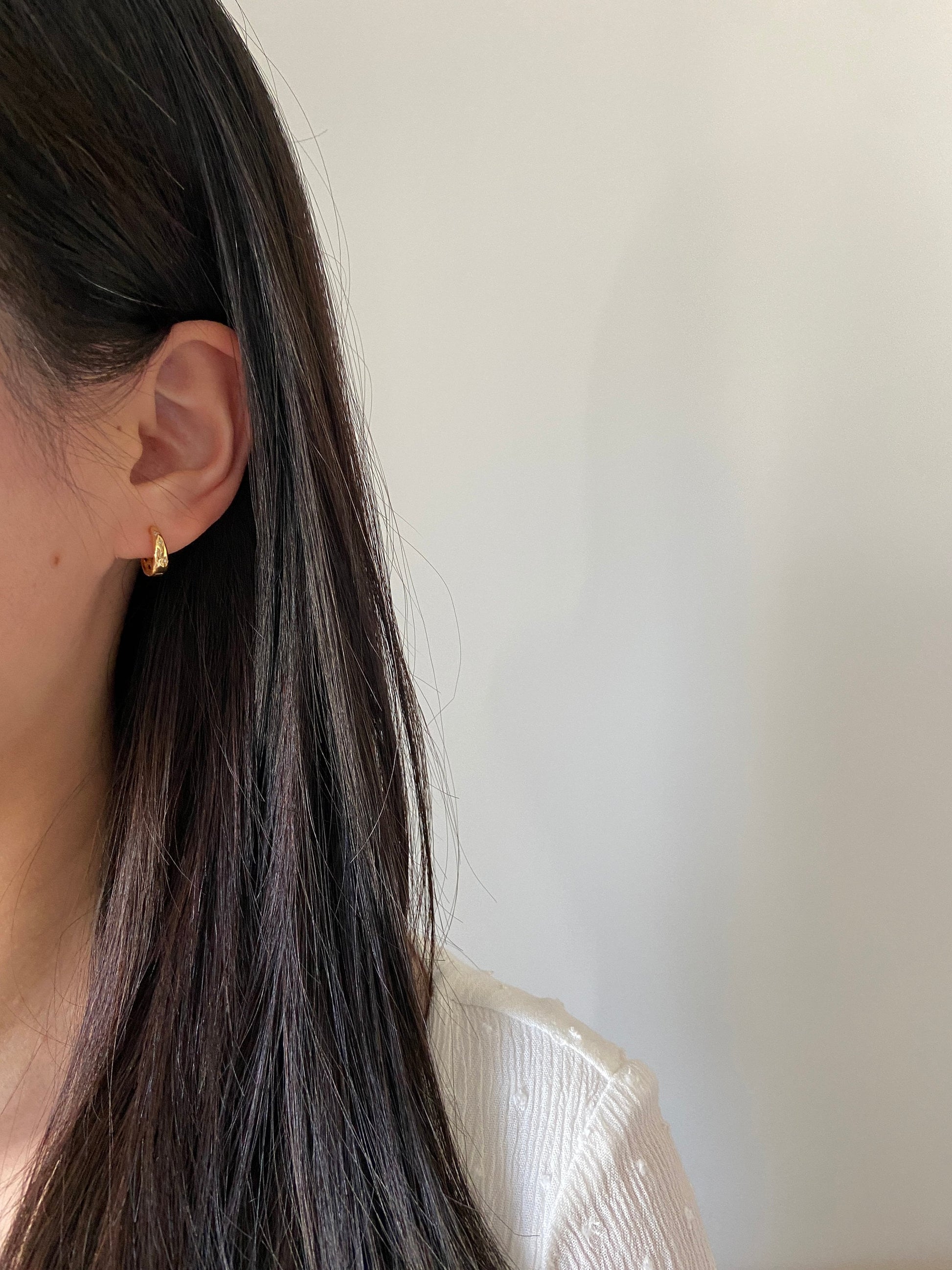 Star Hoop Solid Sterling Silver Earrings, 18K Gold Plated 925 Silver Zircon Sparkling Star Huggie