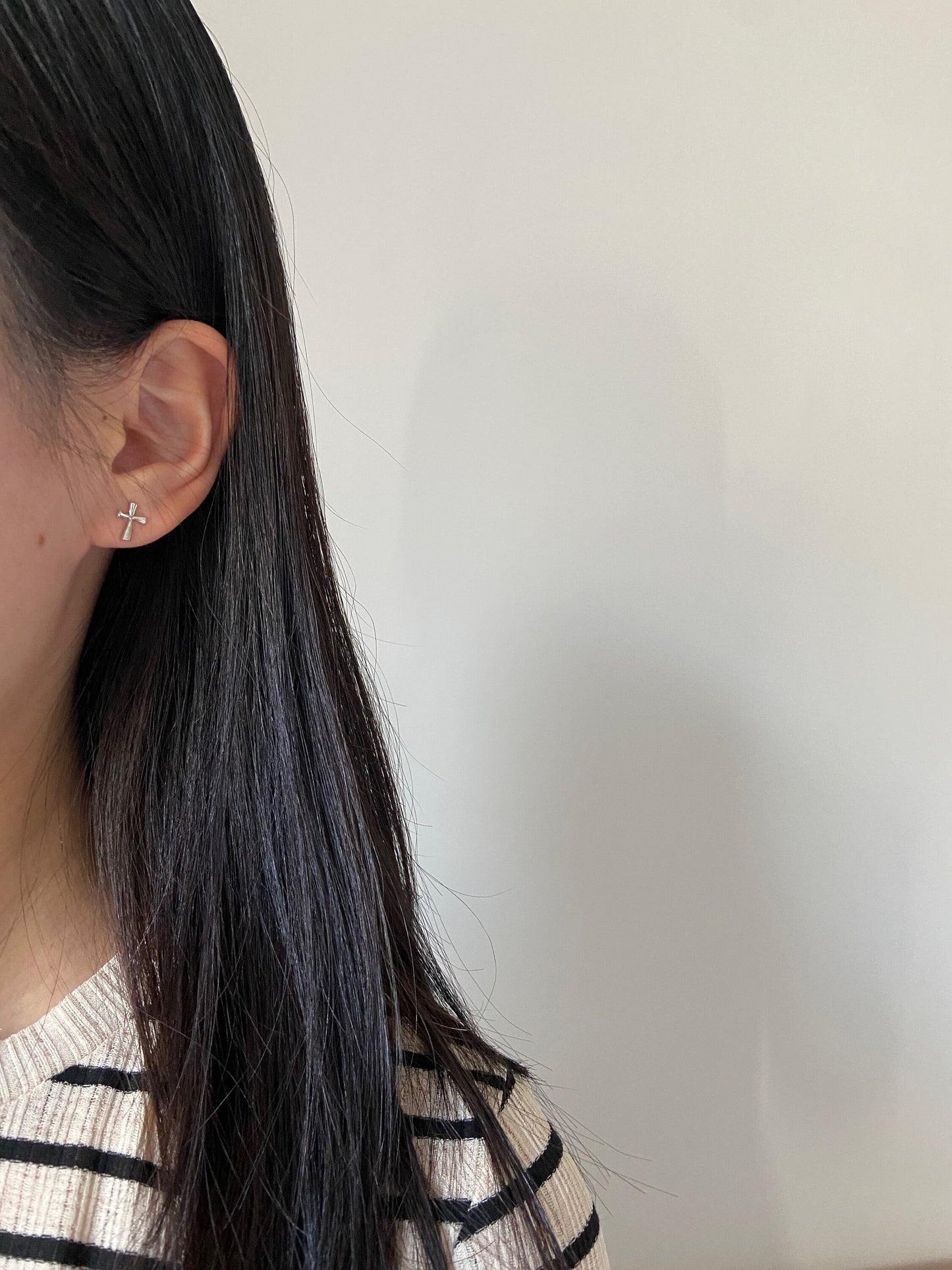 Cute Mini Cross Stud Earrings, Minimalist Tiny Cross Studs Jewelry, 14K Gold Plated 925 Sterling Silver Basic Classic Jewellery