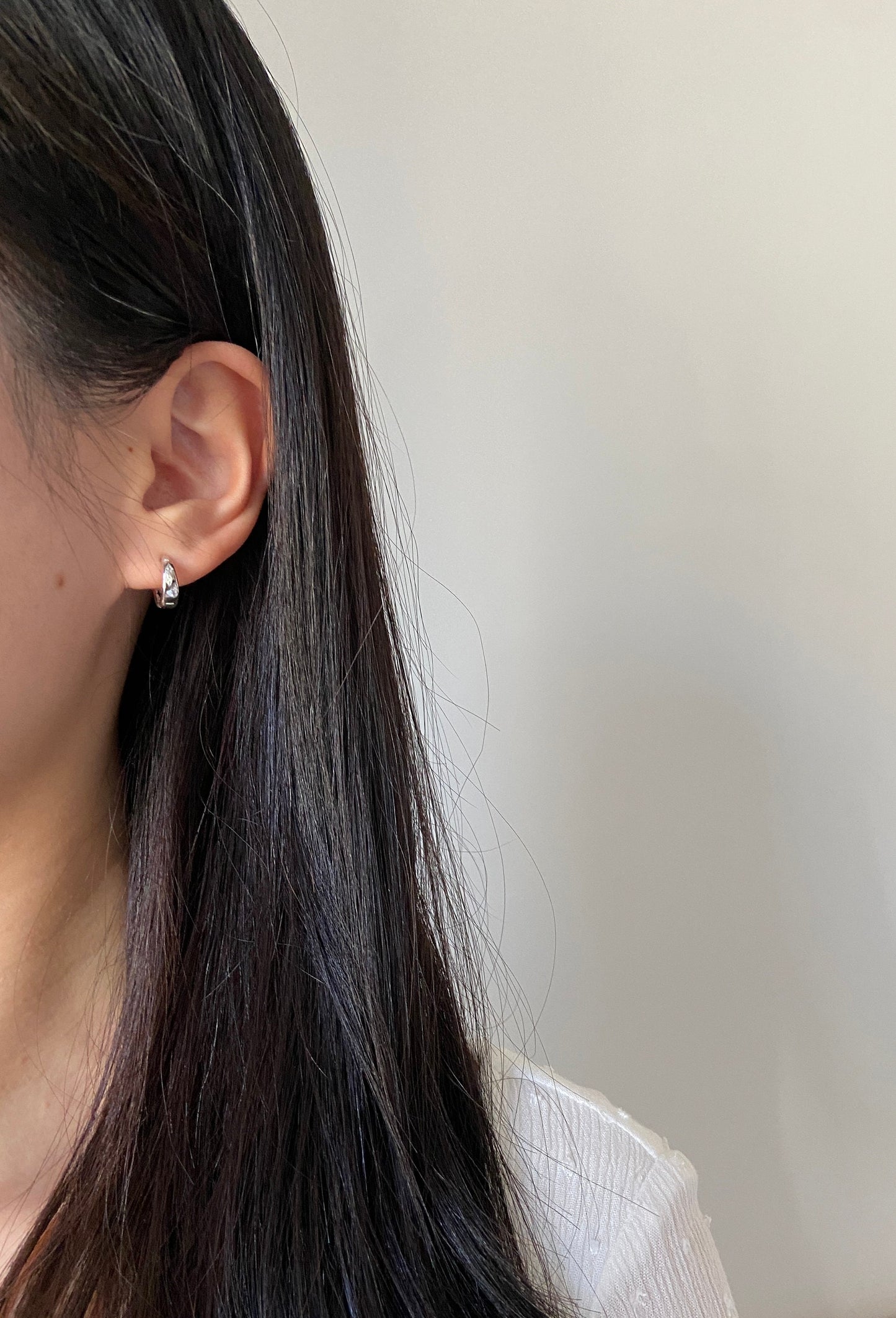 Star Hoop Solid Sterling Silver Earrings, 18K Gold Plated 925 Silver Zircon Sparkling Star Huggie