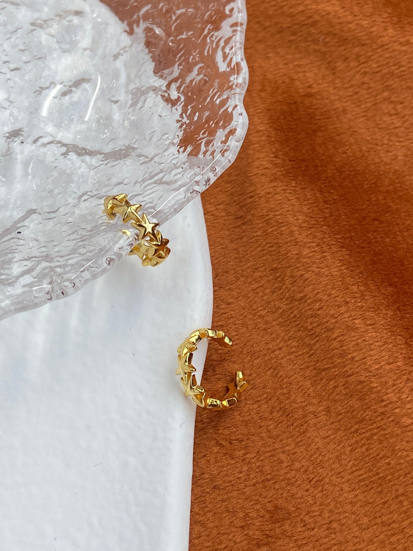 Basic Simple Star Ear Cuffs, Cute Lovely Star Non-Piercing Earrings Jewelry, Daily 14K Gold Plated 925 Sterling Silver Earrings Jewellery