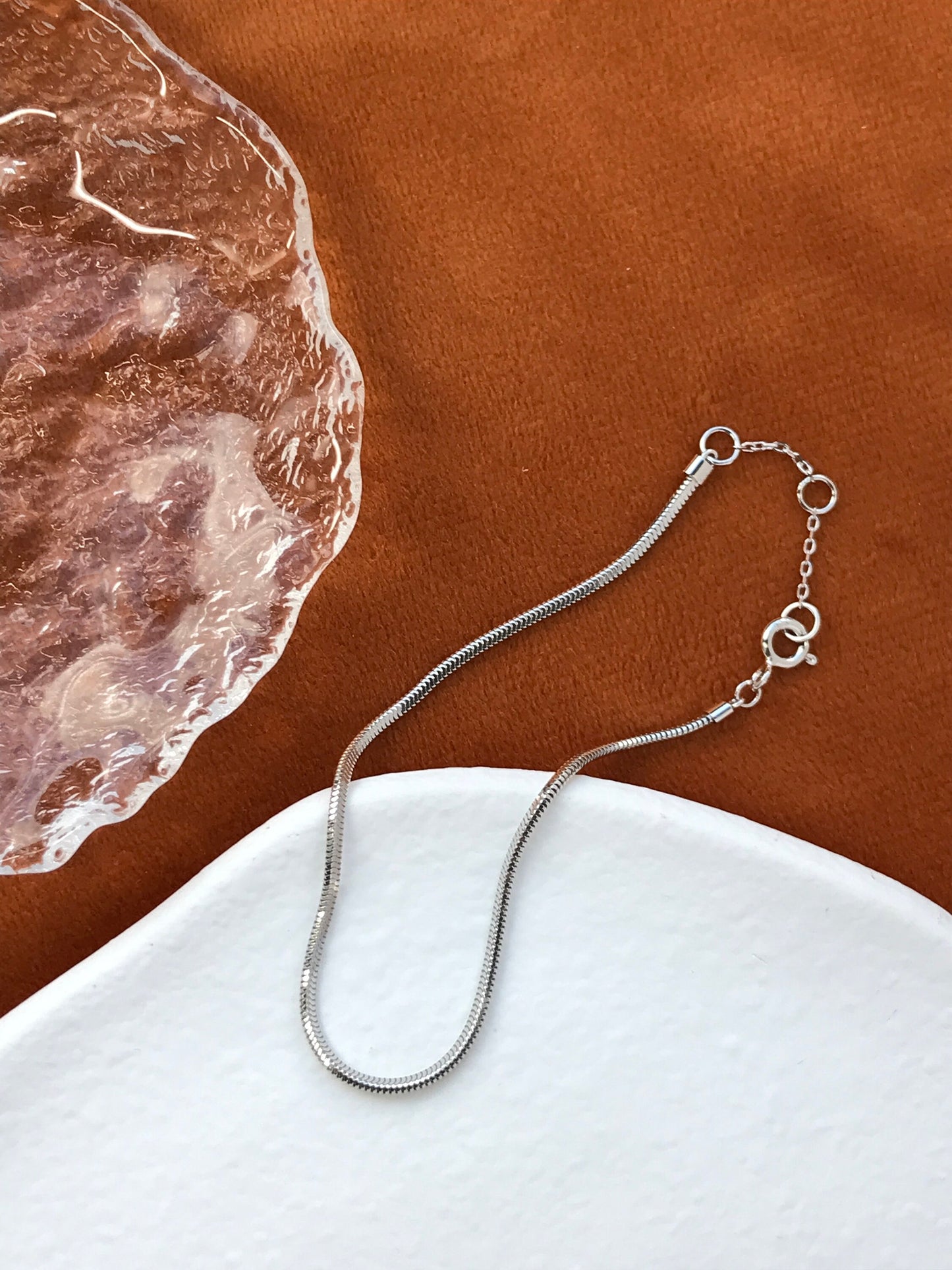 Basic Silver Chain Bracelet, Dainty Thin Bracelet, Snake Bone Bracelet, Minimalistic Slim Flat Snake Chain Jewellery, Simple Daily Jewelry