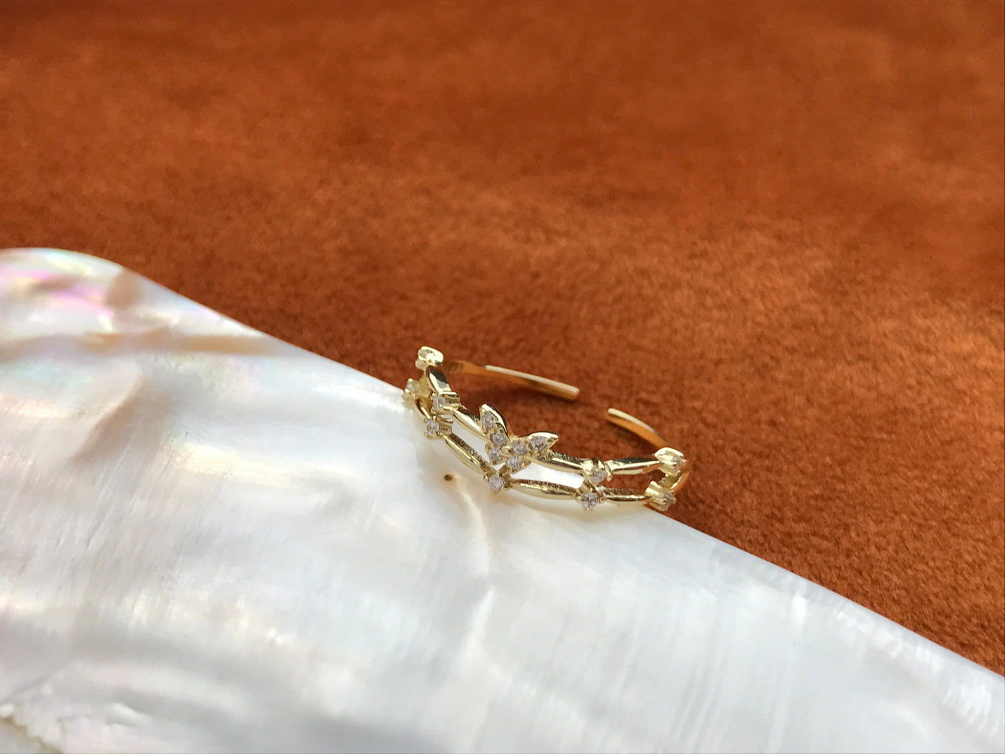 Golden Butterfly Ring, Double Layers Adjustable Rings, Gold Heart Jewelry, Dainty Shiny Zircon Rings, Luxury Elegant Jewellery