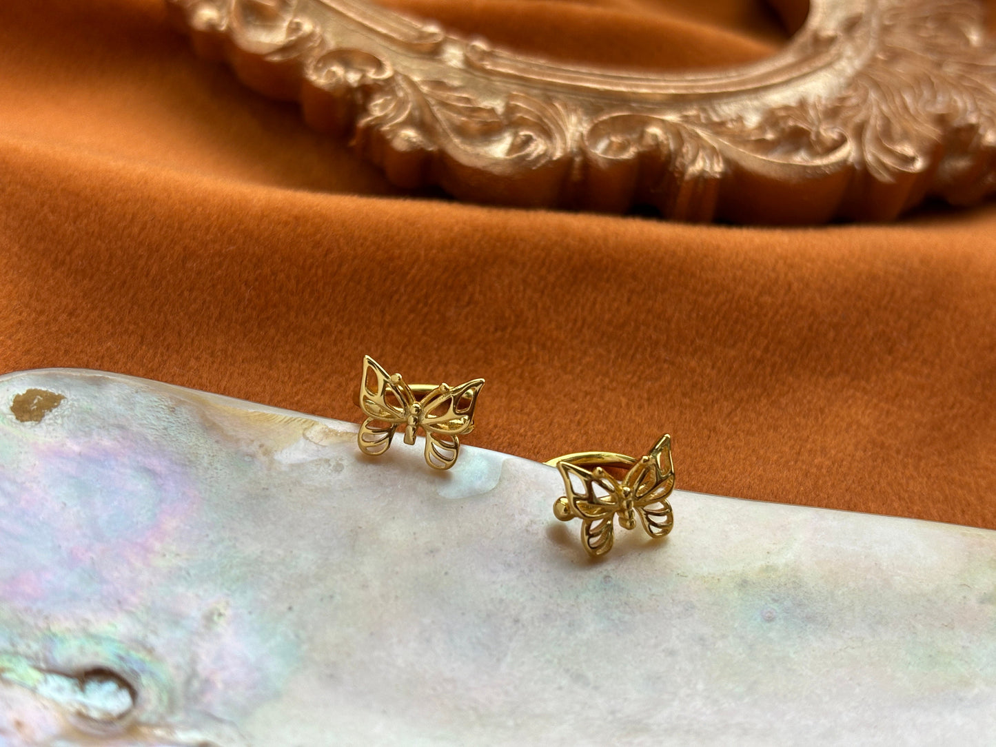 Dainty Butterfly Ear Cuff, Golden Butterfly Non-piercing Earrings, Silver Butterfly Jewelry, 14K Gold Plated 925 Sterling Silver Jewellery