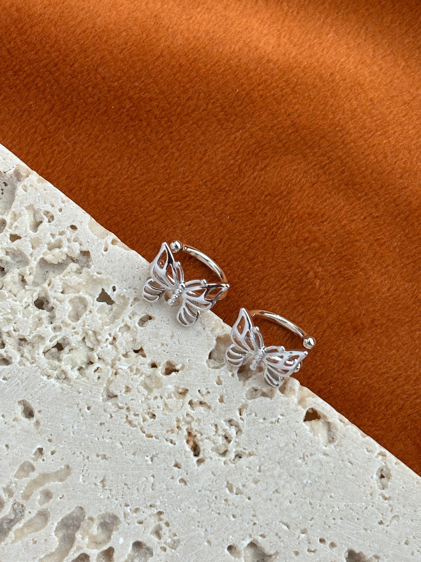 Dainty Butterfly Ear Cuff, Golden Butterfly Non-piercing Earrings, Silver Butterfly Jewelry, 14K Gold Plated 925 Sterling Silver Jewellery