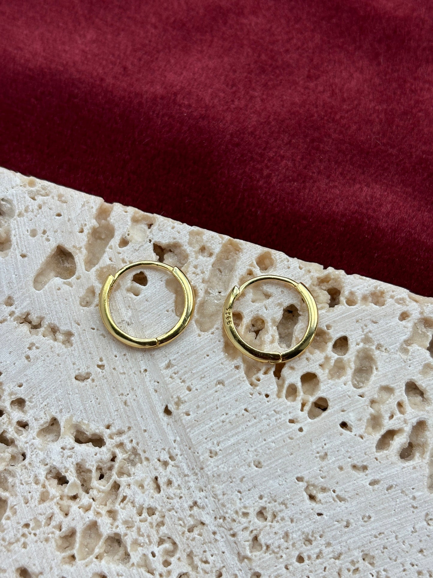 Dainty Minimalist Huggie, Golden Basic Hoop Earrings, Elegant Silver Thin Mini Jewelry, Daily 14K Gold Plated 925 Sterling Silver Jewellery