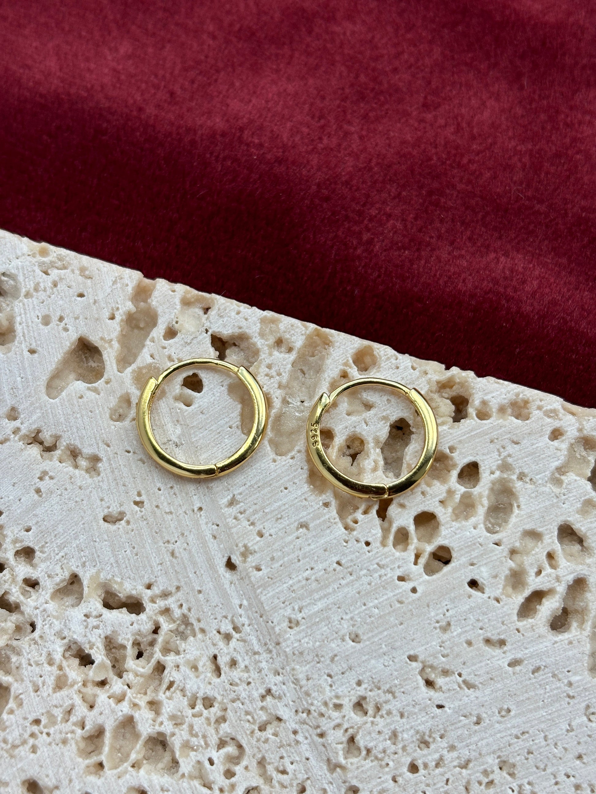 Dainty Minimalist Huggie, Golden Basic Hoop Earrings, Elegant Silver Thin Mini Jewelry, Daily 14K Gold Plated 925 Sterling Silver Jewellery