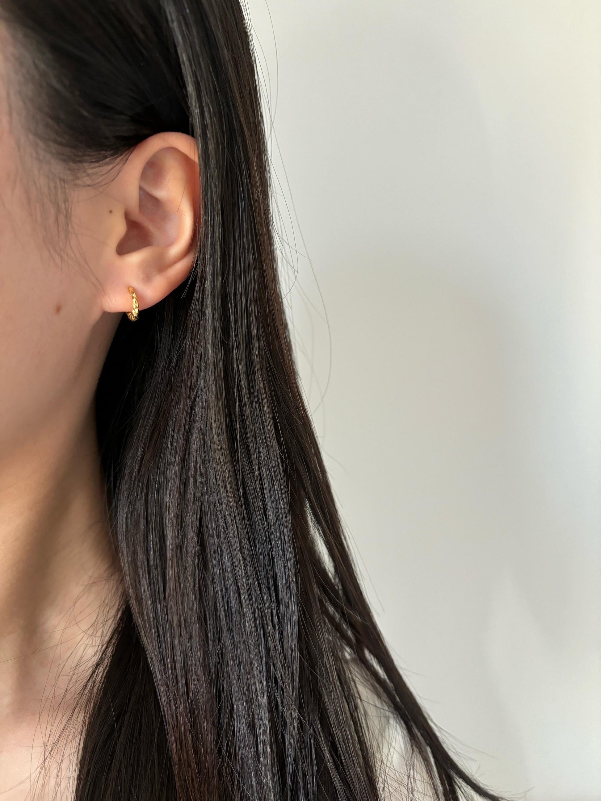 Golden Twist Hoops, Silver Spiral Earrings, Twisted Huggie Jewelry, Daily Basic Golden Hoop, 14K Gold Plated 925 Sterling Silver Jewellery