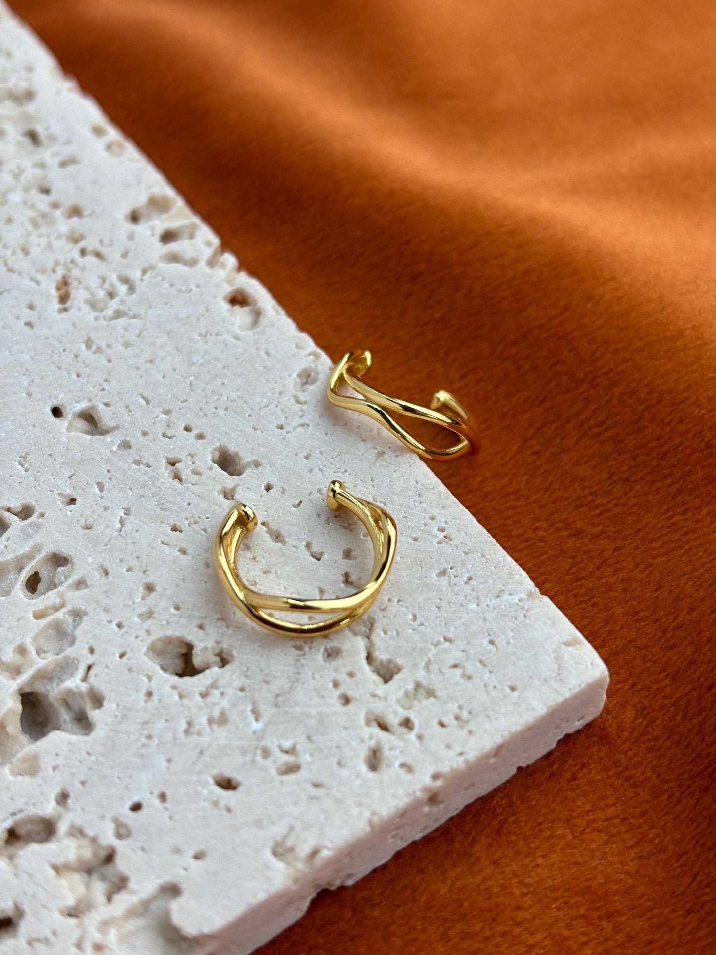 Daily Minimalist Ear Cuff, Simple Wave Non-Piercing Earrings, Gold Plated Silver Ear Cuffs Jewelry, Dainty Helix Cuff Earcuff Jewellery