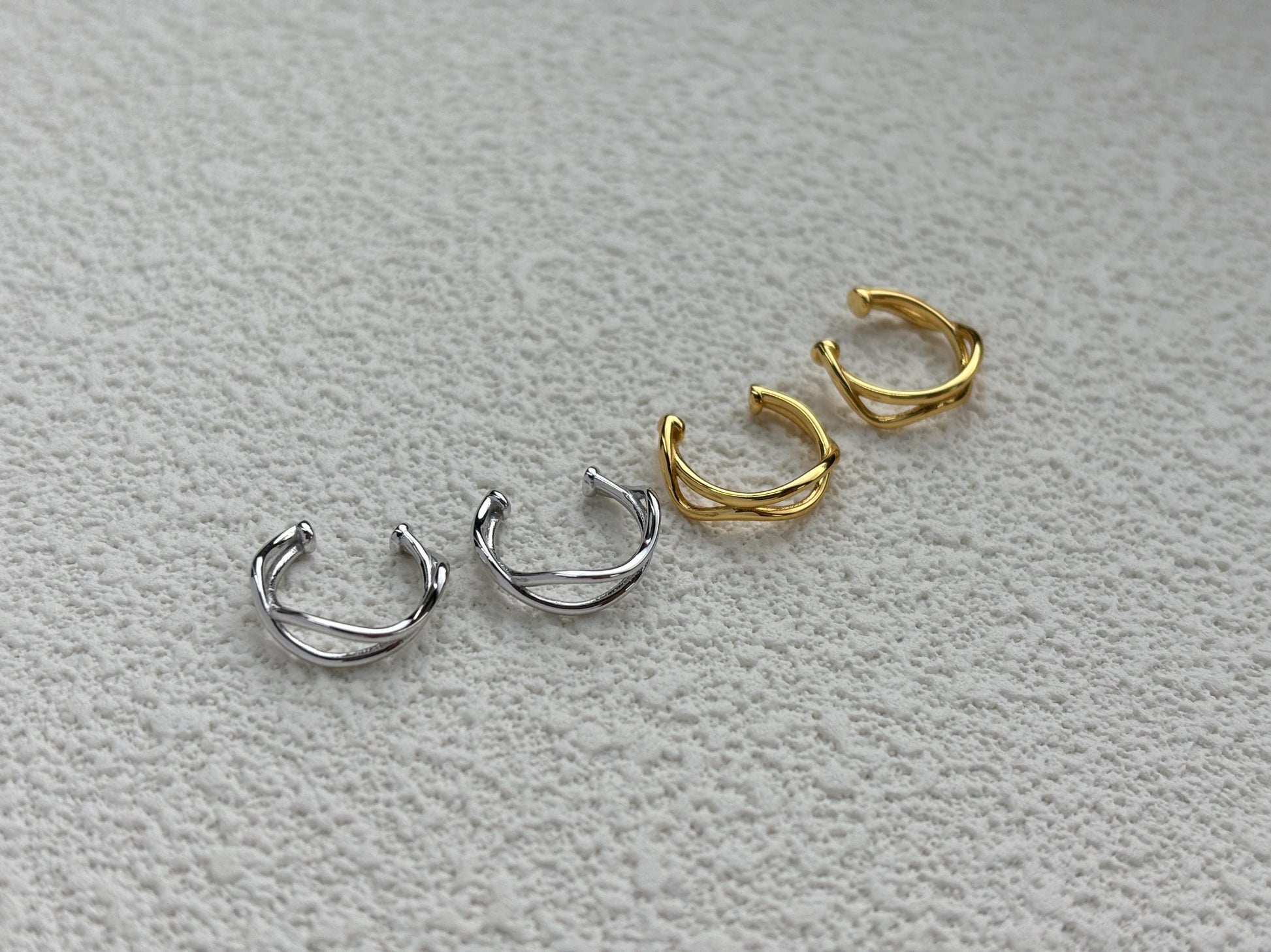 Daily Minimalist Ear Cuff, Simple Wave Non-Piercing Earrings, Gold Plated Silver Ear Cuffs Jewelry, Dainty Helix Cuff Earcuff Jewellery