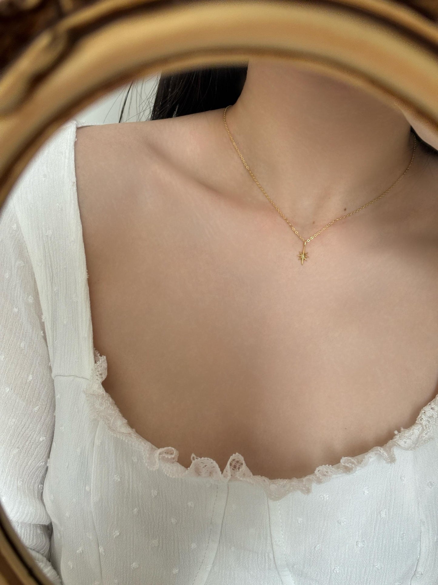 Basic Silver Star Clavicle Necklace, Minimalist Golden North Star Pendant Jewellery, Dainty Retro Vintage Style Mini Celestial Jewelry