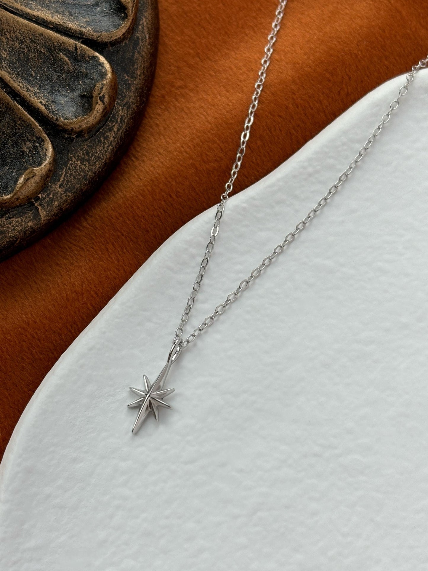 Basic Silver Star Clavicle Necklace, Minimalist Golden North Star Pendant Jewellery, Dainty Retro Vintage Style Mini Celestial Jewelry