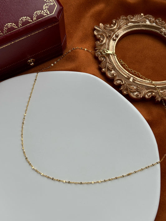Golden Chain Choker, Basic Shiny Clavicle Necklace, Gold Plated Sterling Silver Minimalist Everyday Jewellery, Dainty Elegant Jewelry