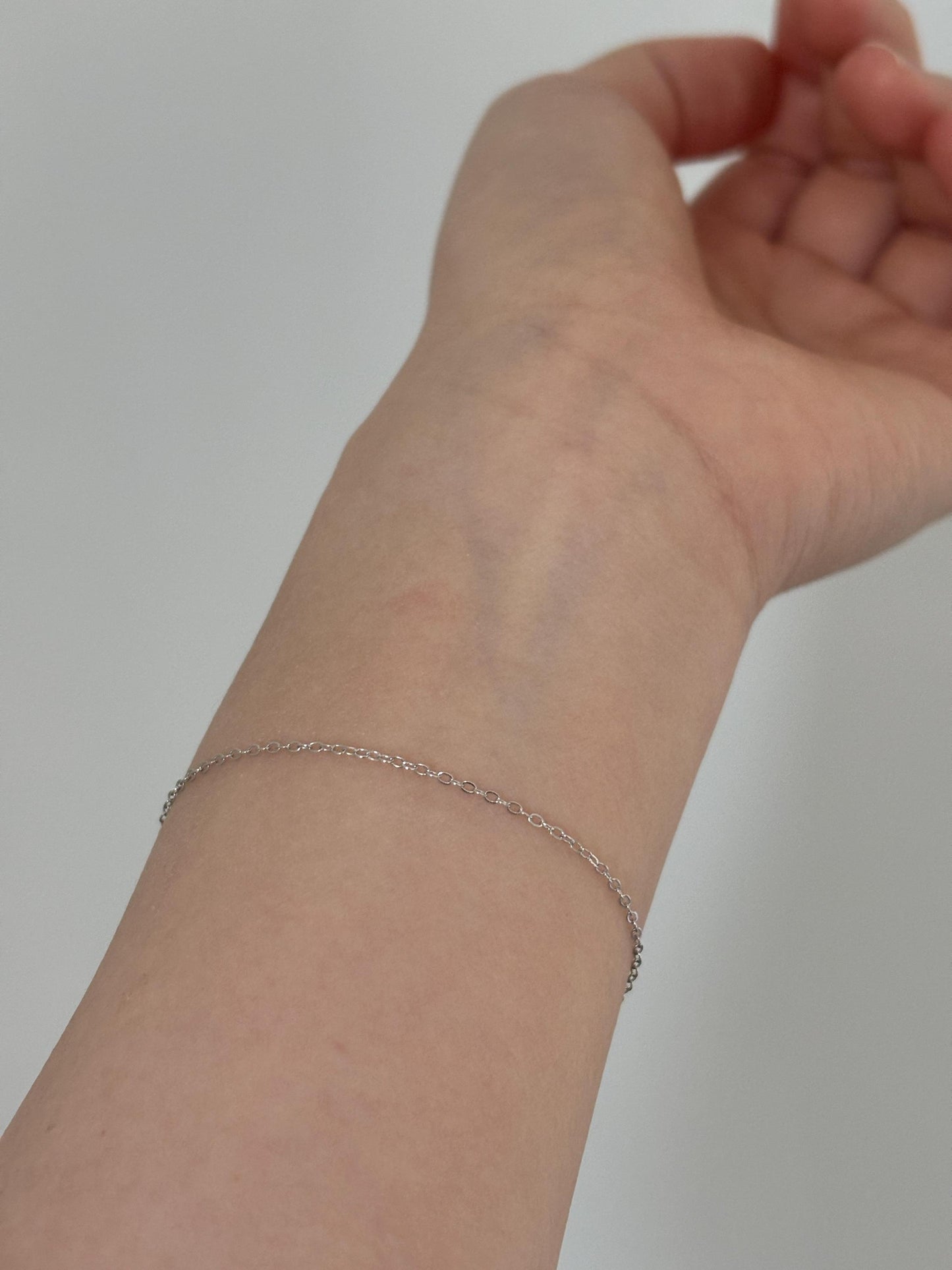 Daily Everyday Basic Minimalist Silver Bracelet, Golden Thin Chain Bracelet, Gold Plated Sterling Silver Jewellery, Dainty Elegant Jewelry