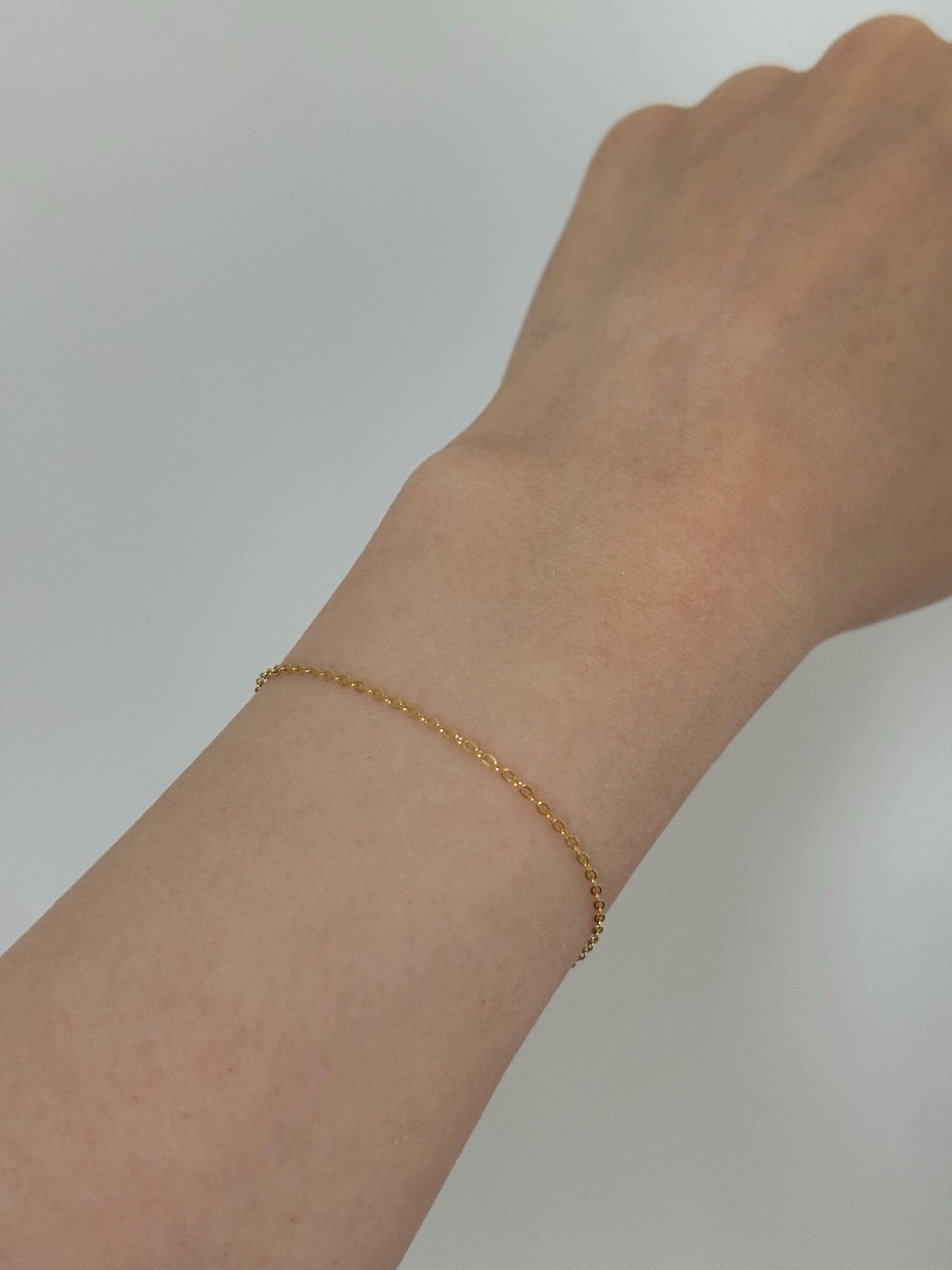 Daily Everyday Basic Minimalist Silver Bracelet, Golden Thin Chain Bracelet, Gold Plated Sterling Silver Jewellery, Dainty Elegant Jewelry