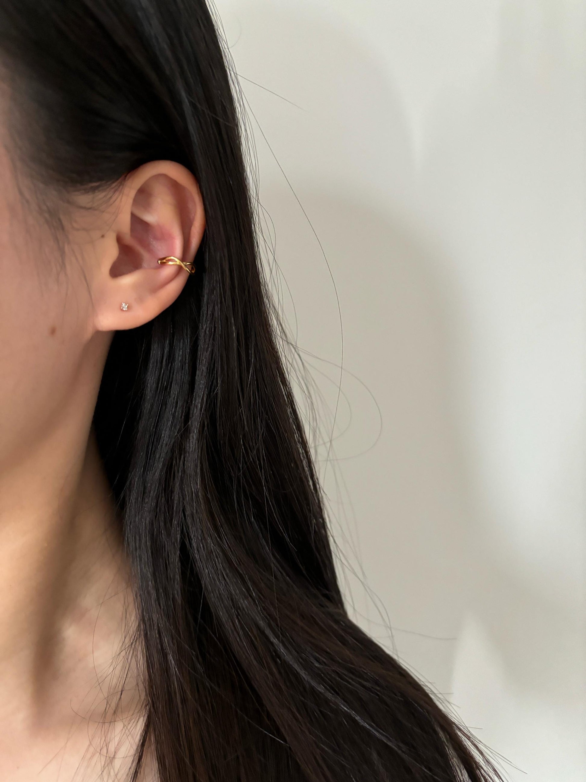 Daily Minimalist Ear Cuff, Simple Wave Non-Piercing Earrings, Gold Plated Silver Ear Cuffs Jewelry, Dainty Helix Cuff Earcuff Jewellery