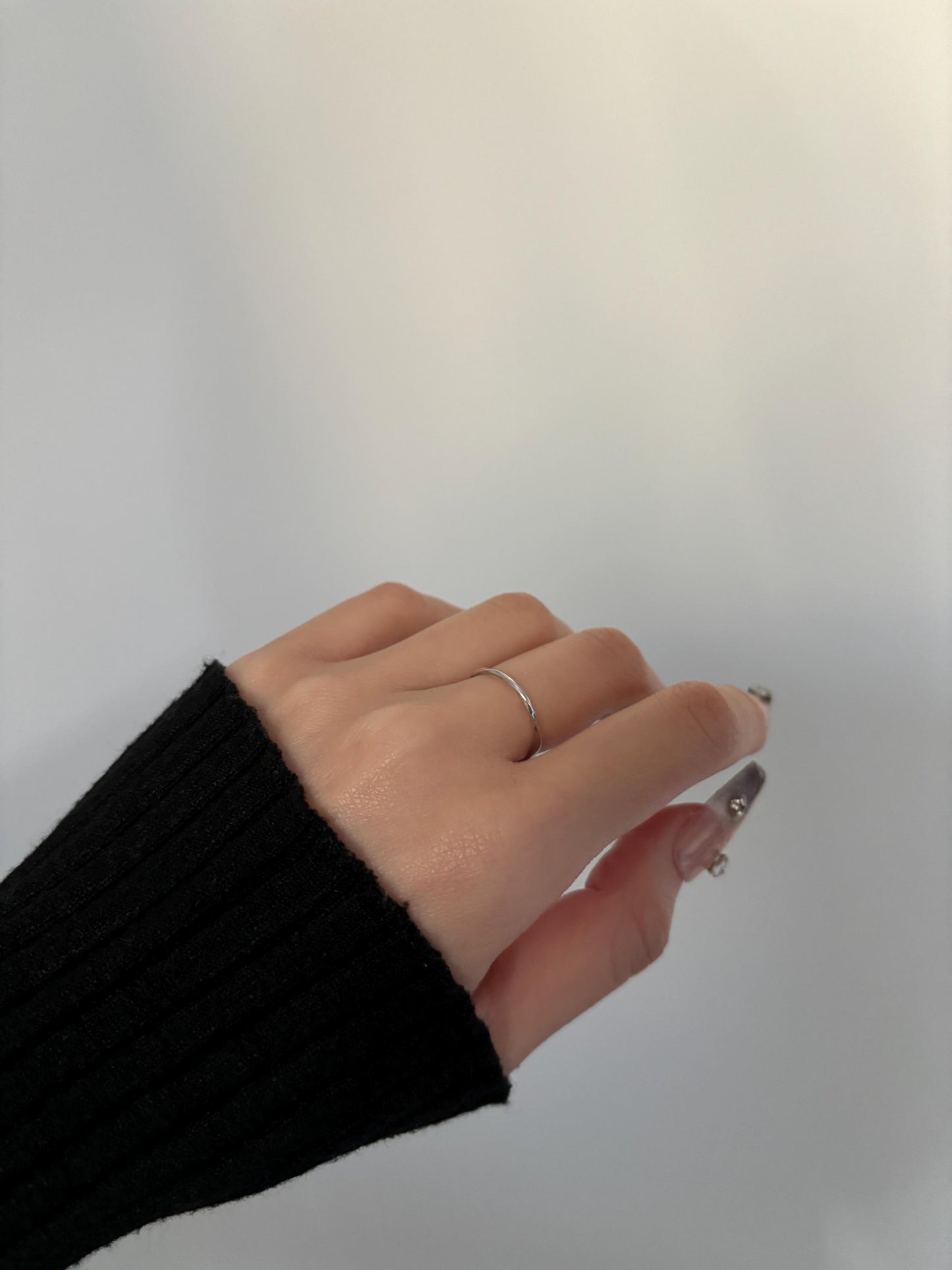 Basic Twisted Silver Adjustable Ring, Minimalist Möbius Band Rings, Index Finger Thin Ring, Everyday Daily Dainty Sterling Silver Jewellery