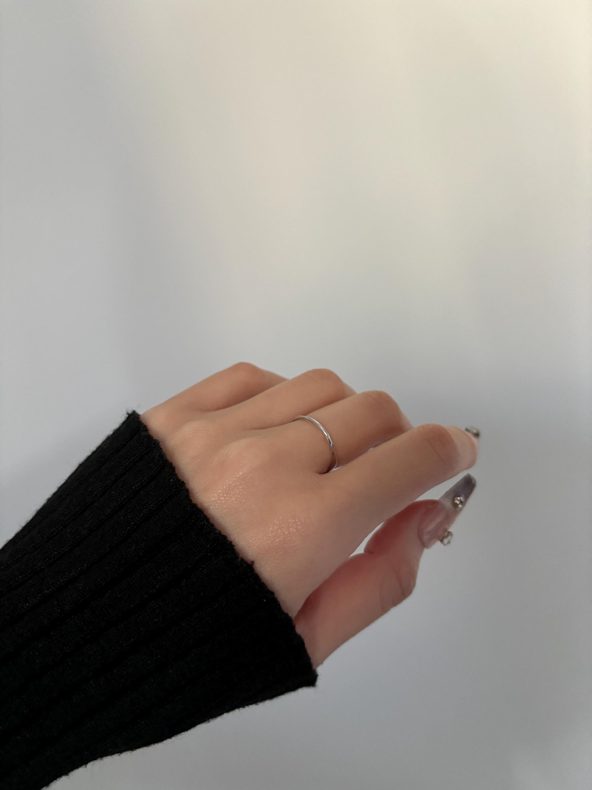Basic Twisted Silver Adjustable Ring, Minimalist Möbius Band Rings, Index Finger Thin Ring, Everyday Daily Dainty Sterling Silver Jewellery