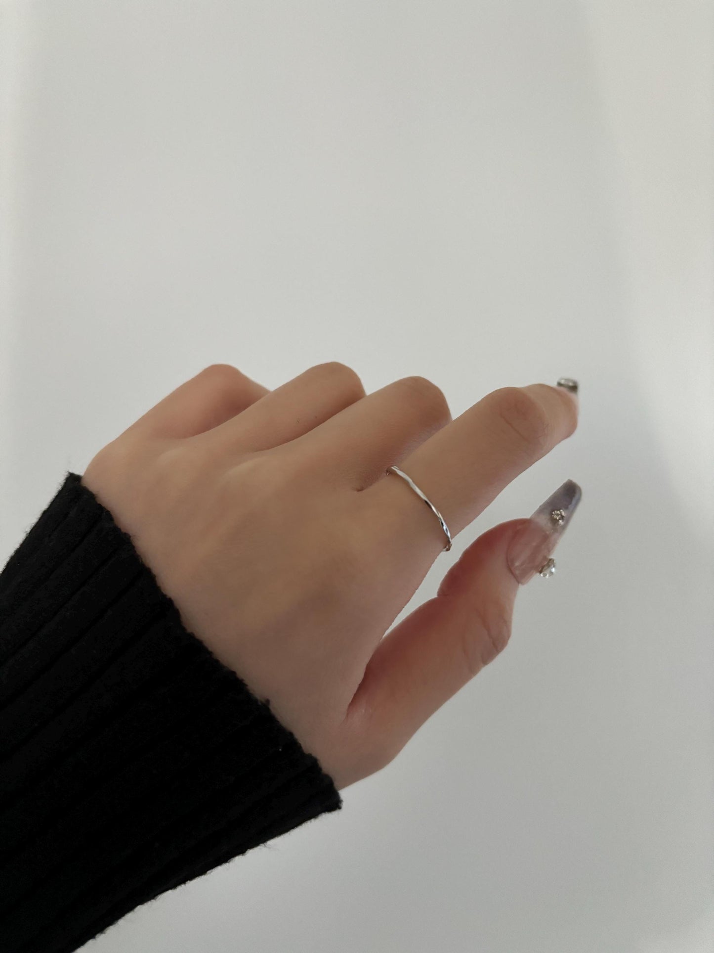 Basic Twisted Silver Adjustable Ring, Minimalist Möbius Band Rings, Index Finger Thin Ring, Everyday Daily Dainty Sterling Silver Jewellery