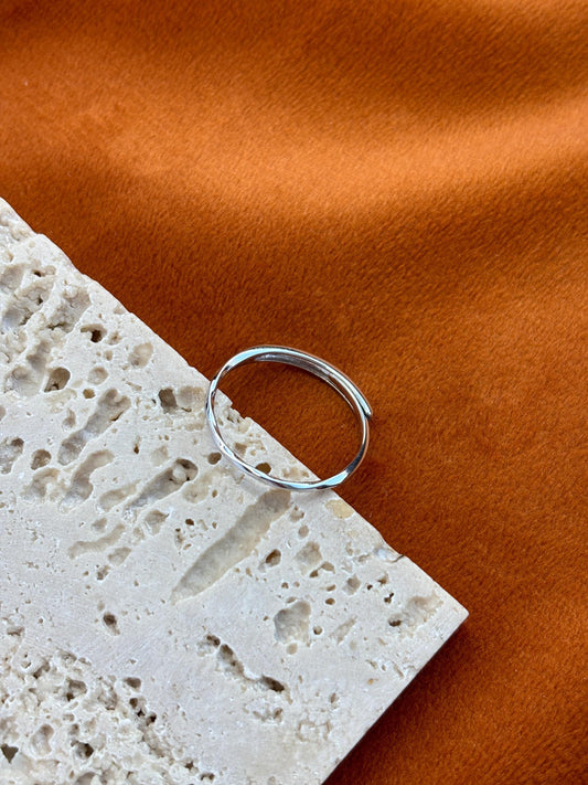 Basic Twisted Silver Adjustable Ring, Minimalist Möbius Band Rings, Index Finger Thin Ring, Everyday Daily Dainty Sterling Silver Jewellery