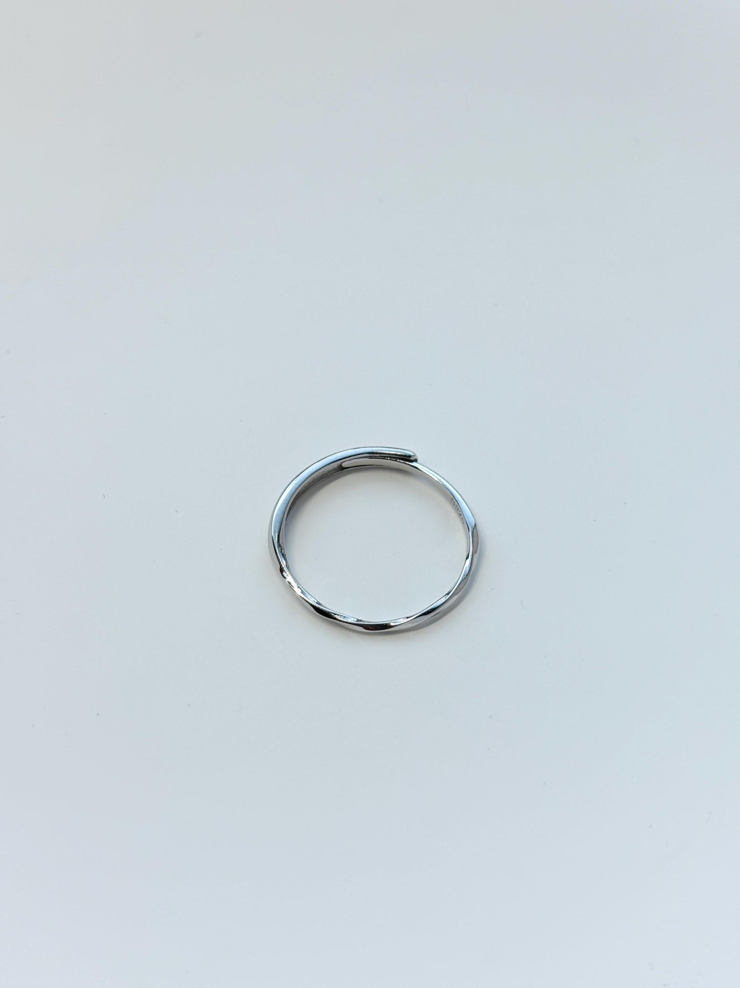 Basic Twisted Silver Adjustable Ring, Minimalist Möbius Band Rings, Index Finger Thin Ring, Everyday Daily Dainty Sterling Silver Jewellery