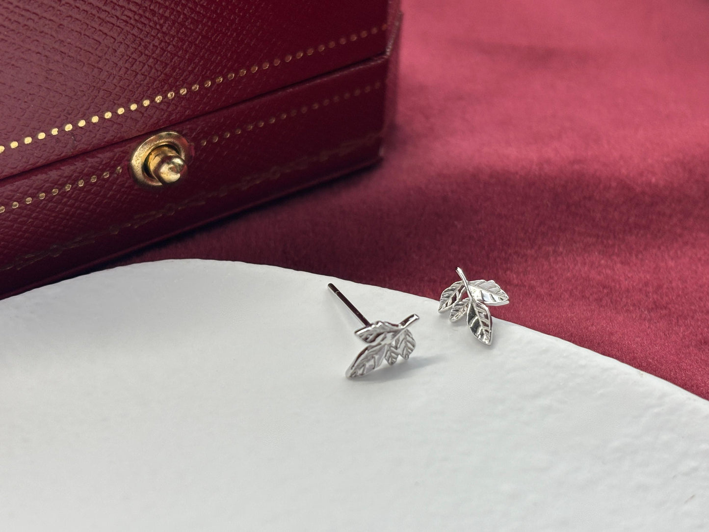 Lovely Cute Maple Leaf Stud Earrings, Retro Golden Maple Leaf Studs, Dainty Mini Minimalist Jewellery, Gold Plated Sterling Silver Jewelry