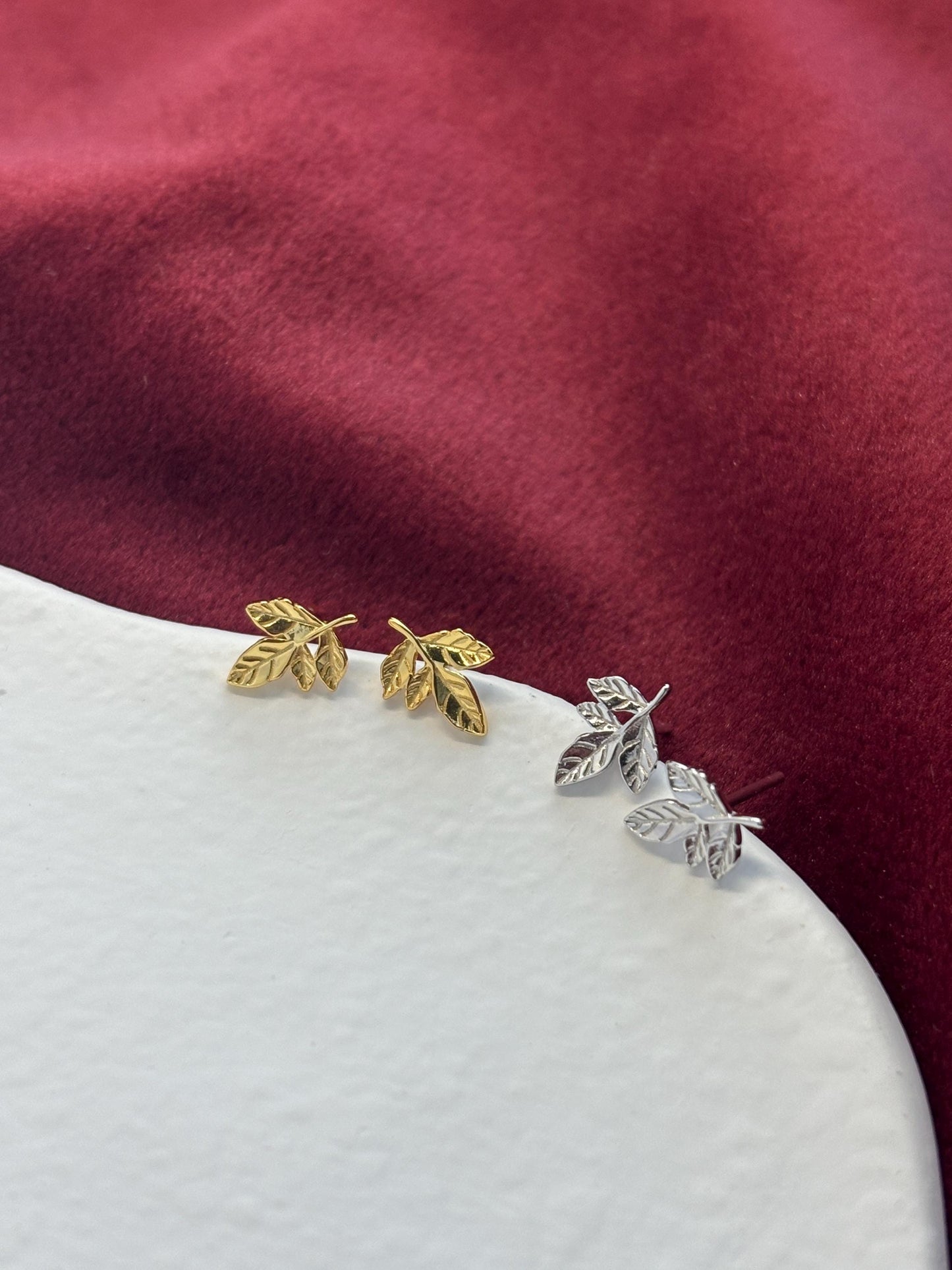 Lovely Cute Maple Leaf Stud Earrings, Retro Golden Maple Leaf Studs, Dainty Mini Minimalist Jewellery, Gold Plated Sterling Silver Jewelry