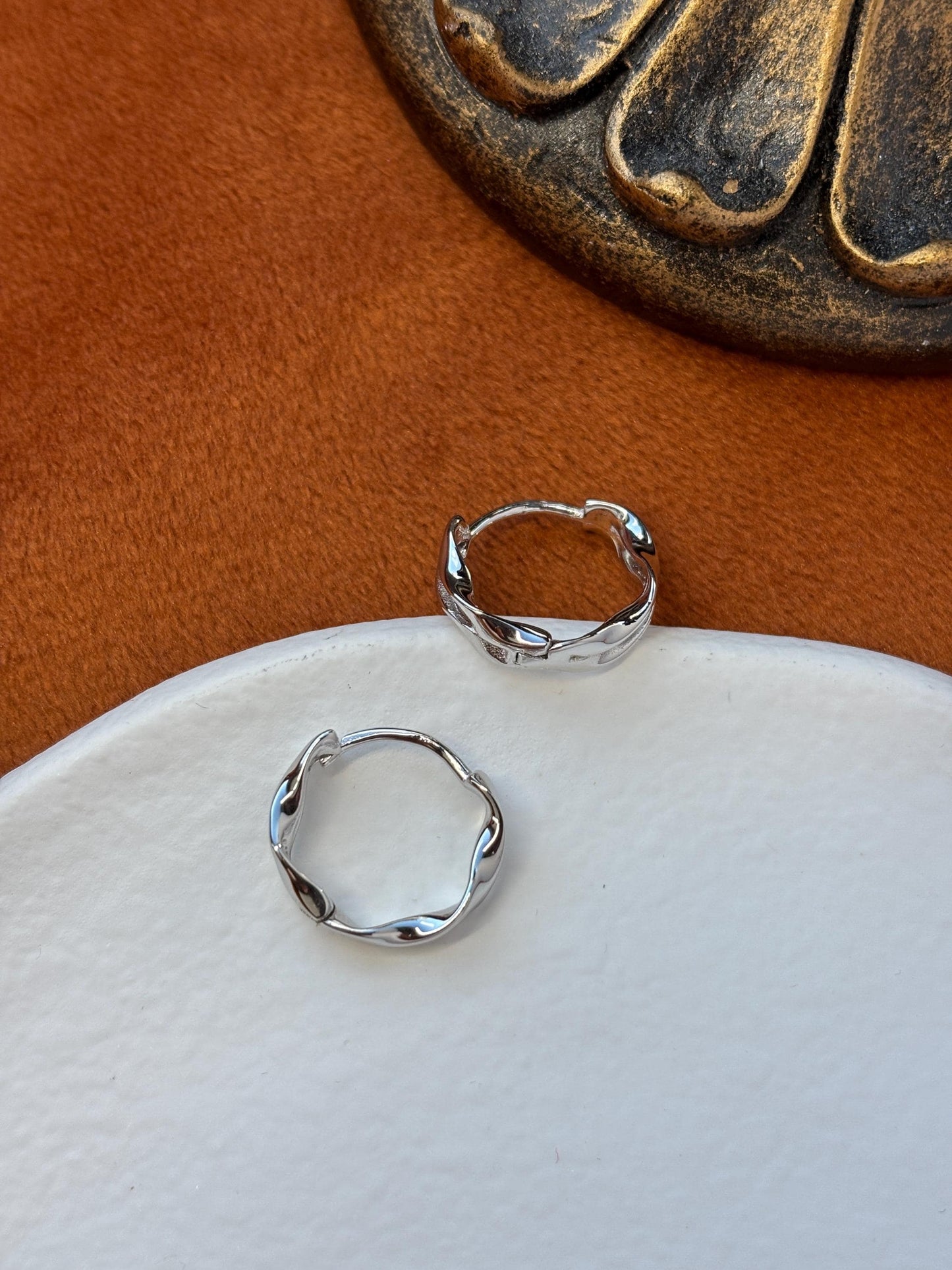 Double Layer Spiral Earrings, Silver Twist Hoops, Golden Twisted Huggie Jewelry, Daily Basic Everyday Hoop, Gold Plated 925 Silver Jewellery