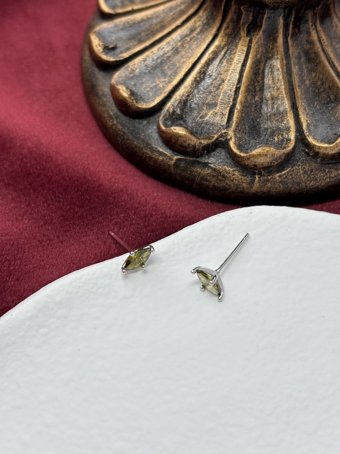 Mini Olive Stud Earrings