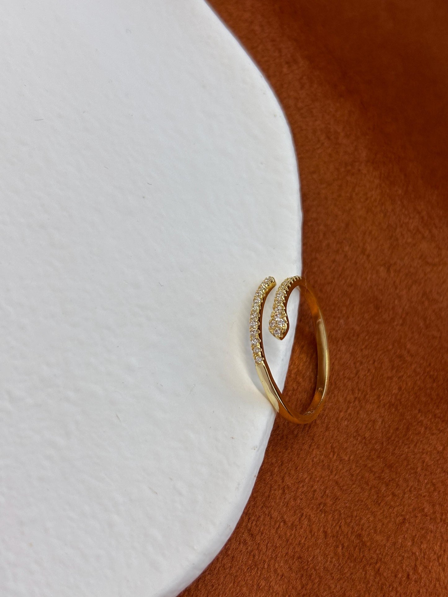 Silver Snake Ring, Double Layers Adjustable Rings, Gold Snake Jewelry, Dainty Shiny Zircon Rings, Luxury Elegant Jewellery