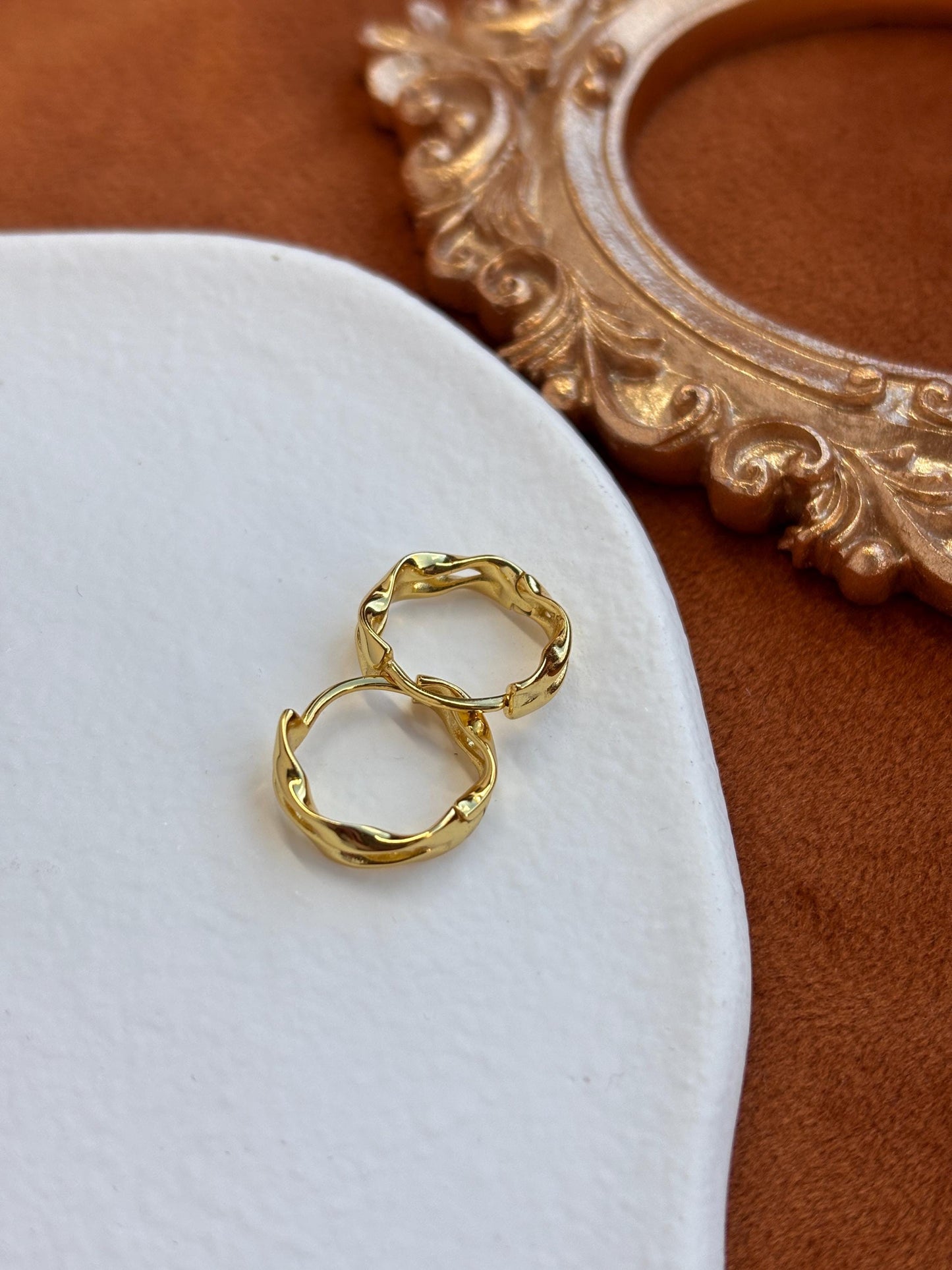 Double Layer Spiral Earrings, Silver Twist Hoops, Golden Twisted Huggie Jewelry, Daily Basic Everyday Hoop, Gold Plated 925 Silver Jewellery